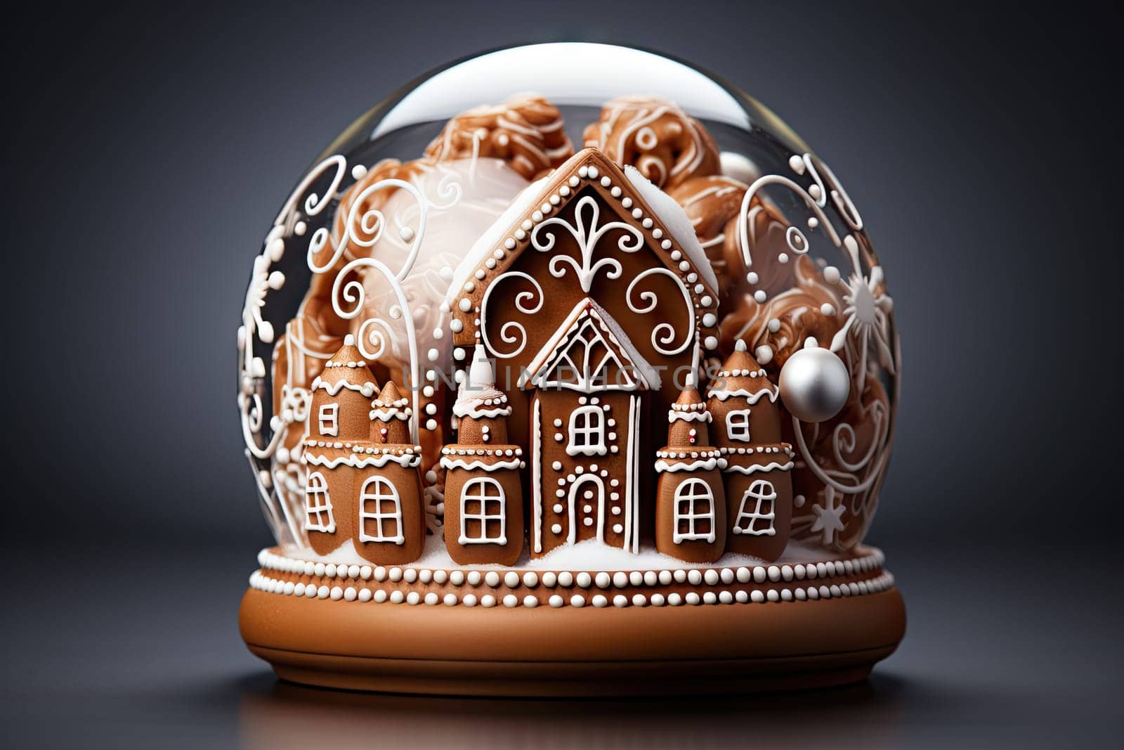 A Winter Wonderland Encased in a Magical Snow Globe Created With Generative AI Technology