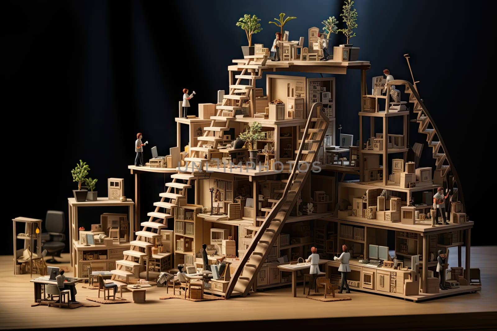 A model of a house made out of wood created with generative AI technology by golibtolibov