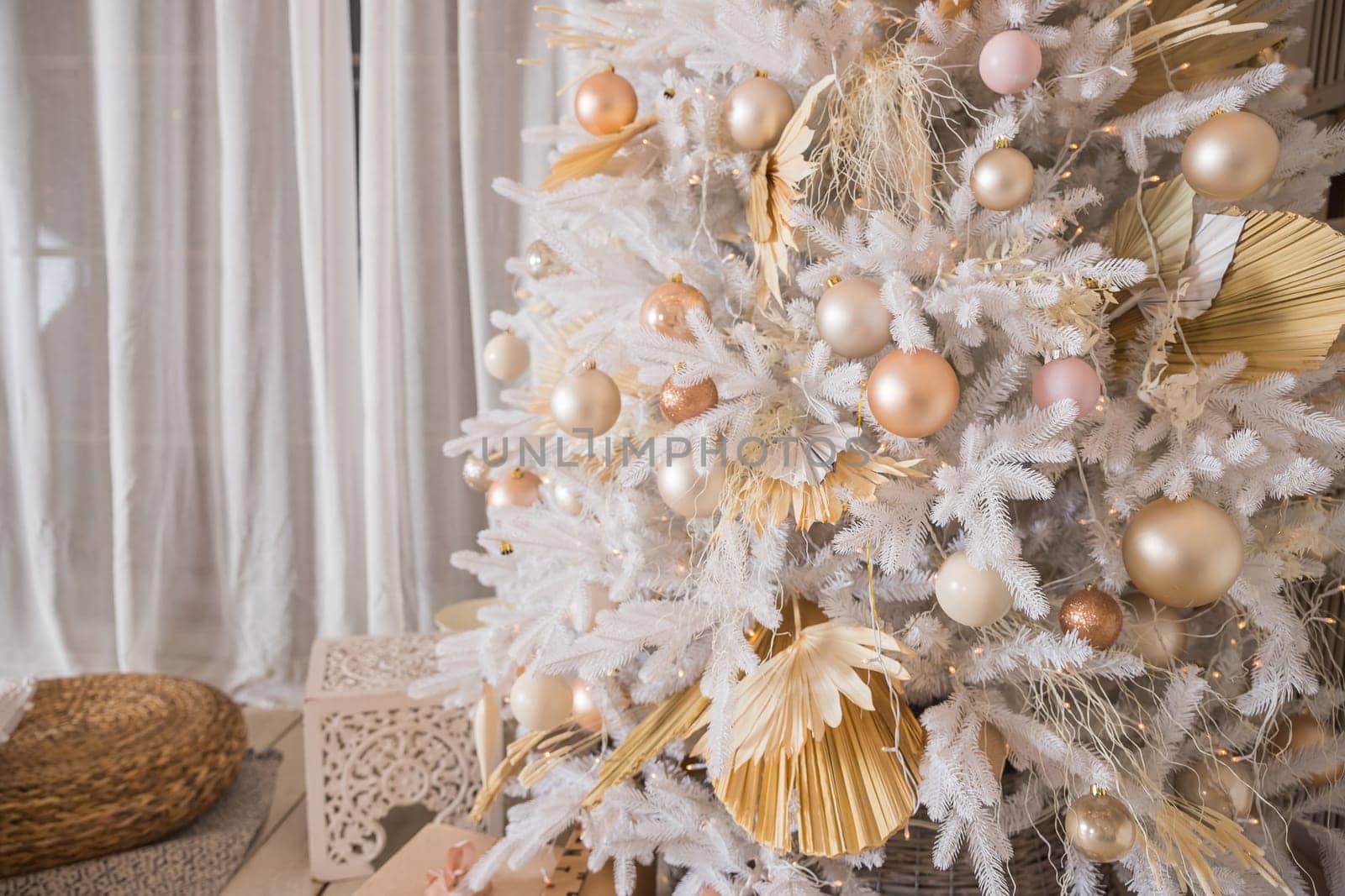 Christmas pastel decorations in a studio