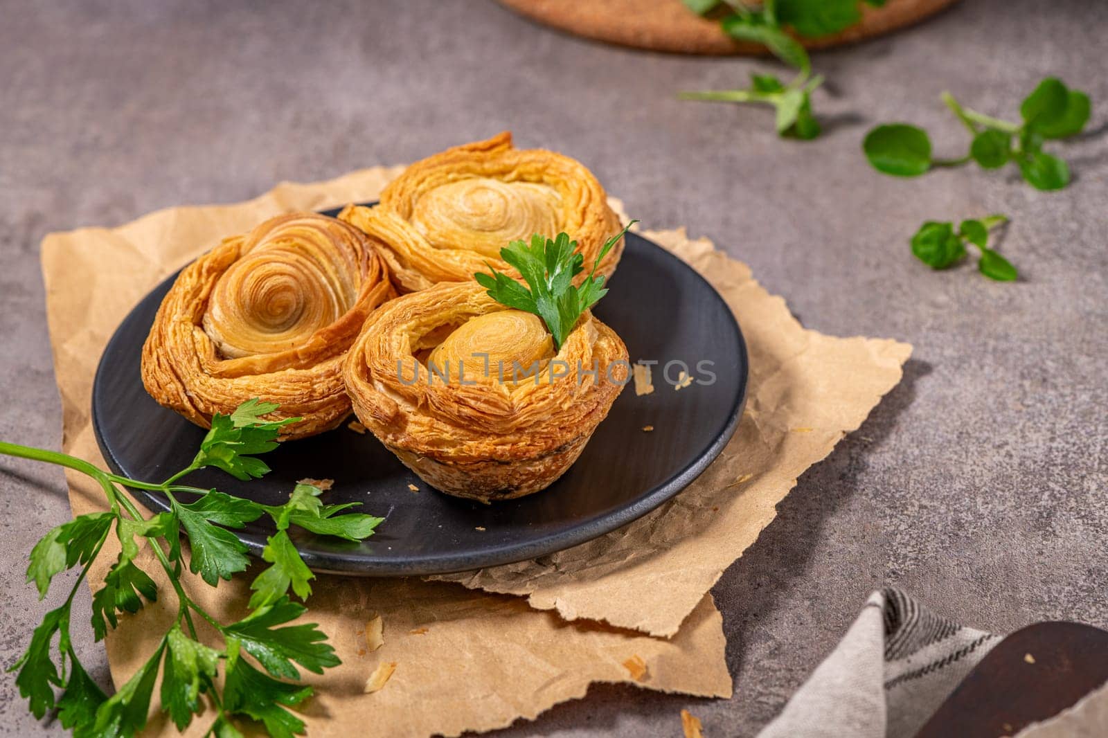 Pastries filled with meat, traditionally baked in black clay molds both from the region on Vila Real, Portugal.