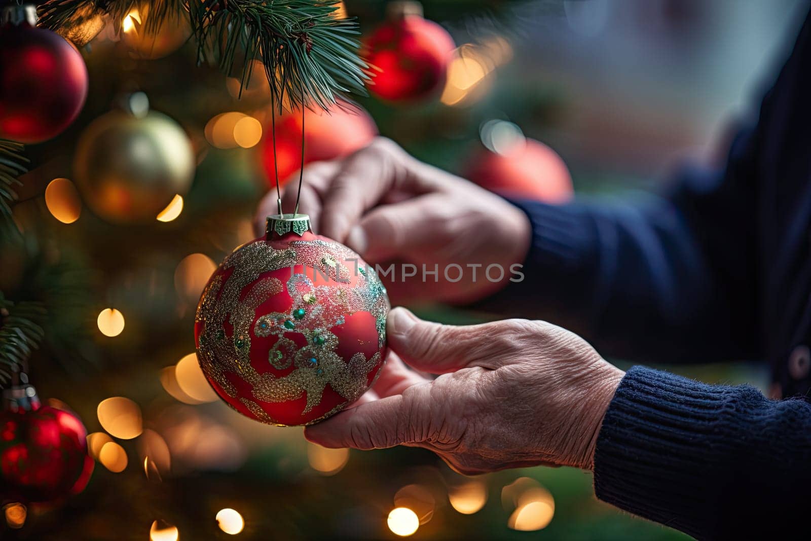 The Magic of Christmas: A Person Embracing the Joy of the Season with a Festive Ornament Created With Generative AI Technology