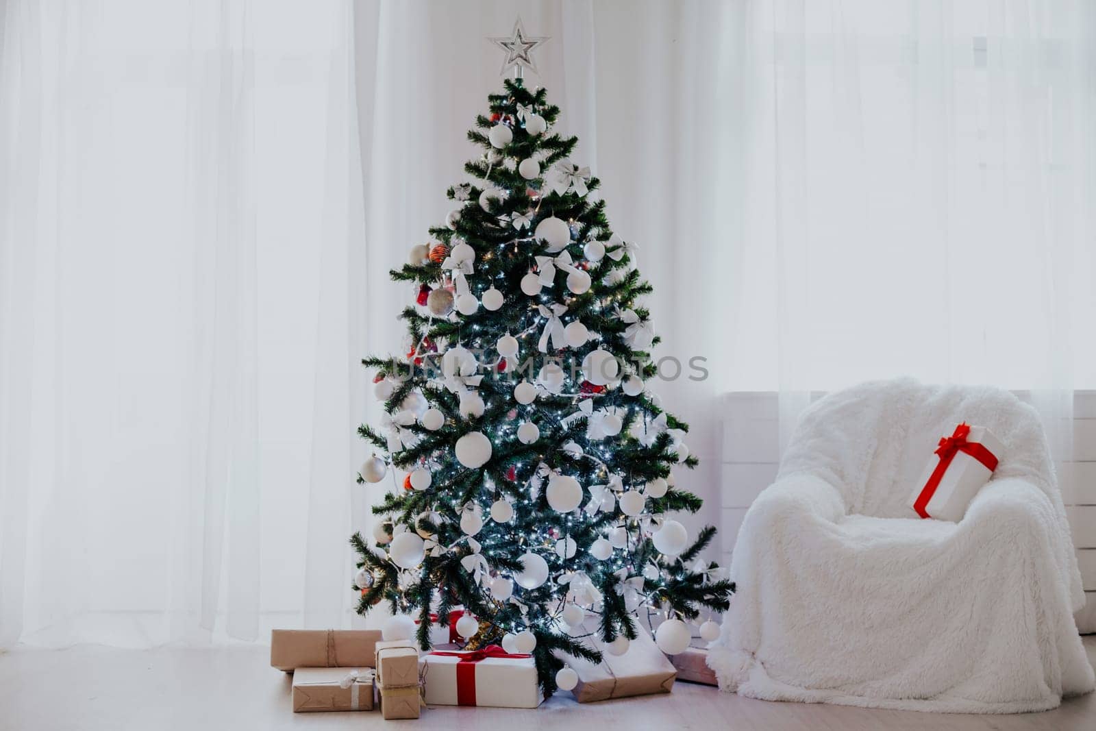 Christmas holidays with Christmas tree decor gifts