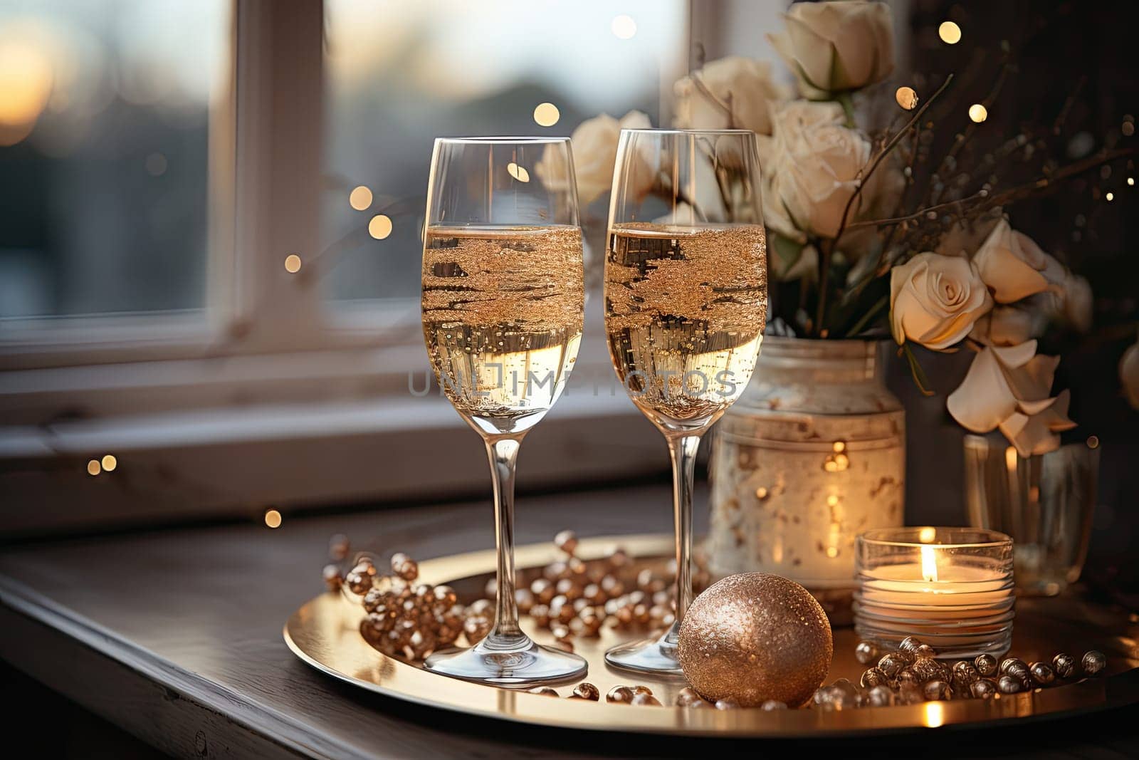 Elegant Wine Glasses on a Tray, Perfect for a Special Occasion