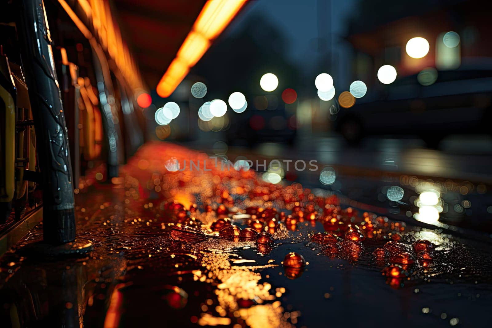 A close up of a rain covered windshield of a car created with generative AI technology by golibtolibov
