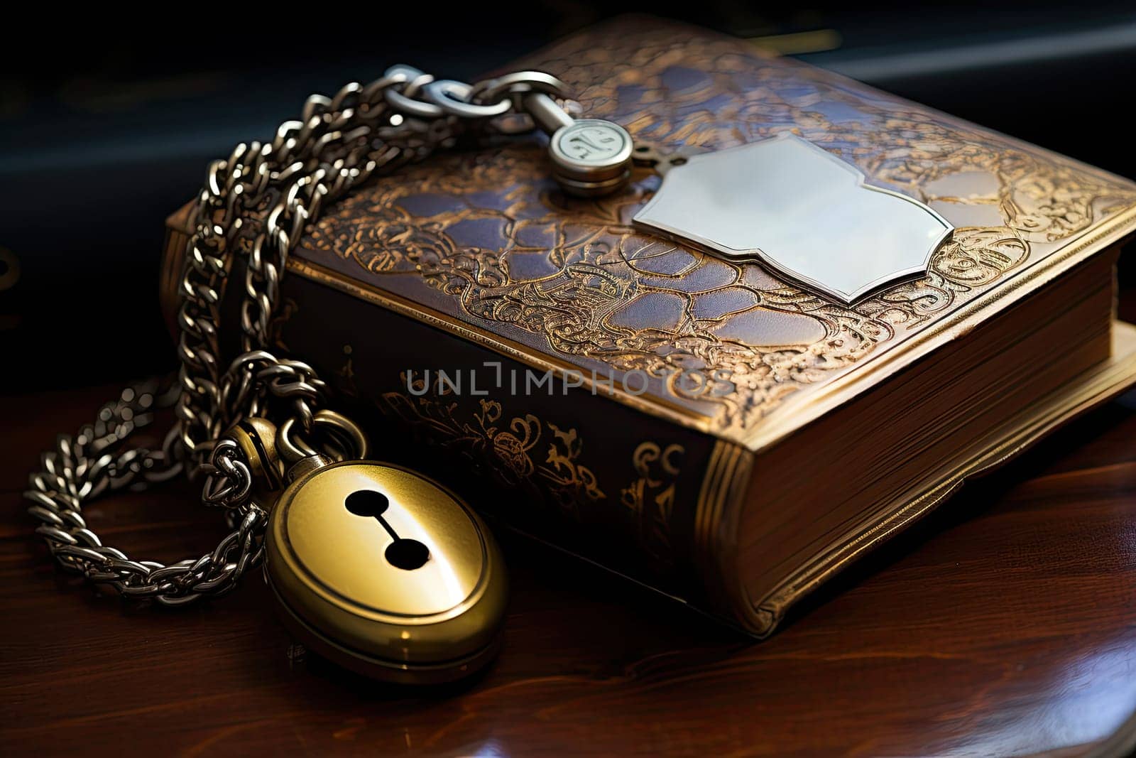 A book on a table with a lock on it by golibtolibov