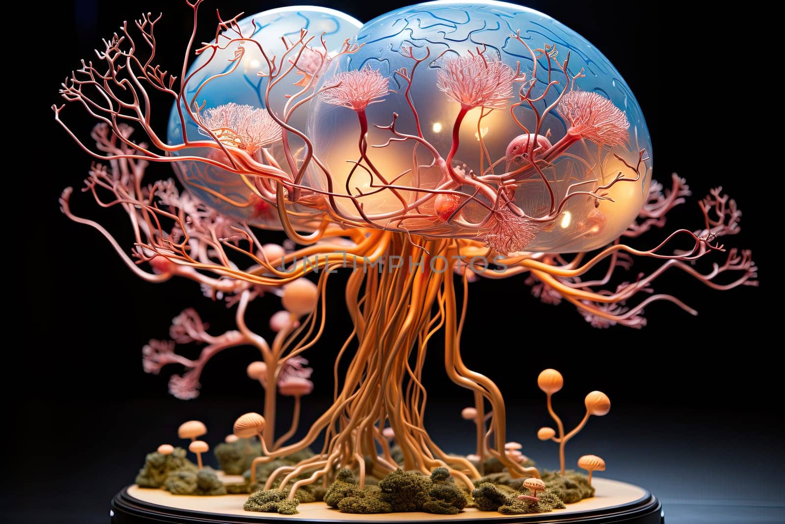 The Enchanting Dance of the Jellyfish: A Sculpture Adorned with Vibrant Corals and Delicate Sea Life