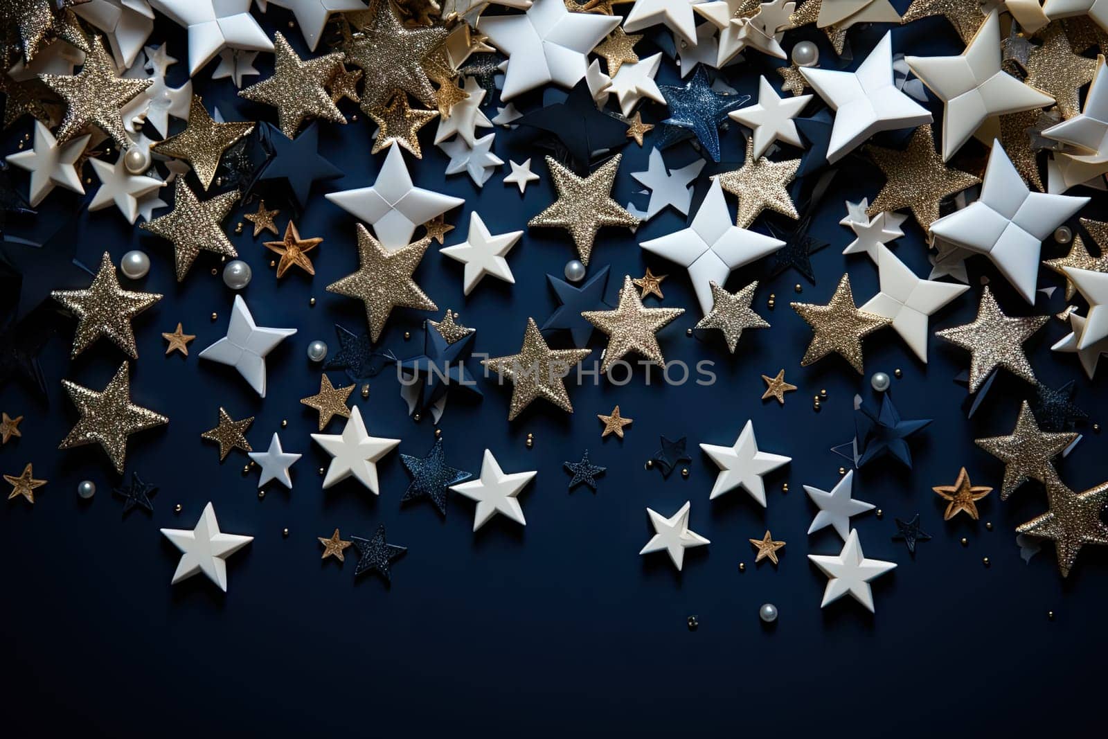 A Stellar Collection: Shining Stars Displayed on a Table Created With Generative AI Technology