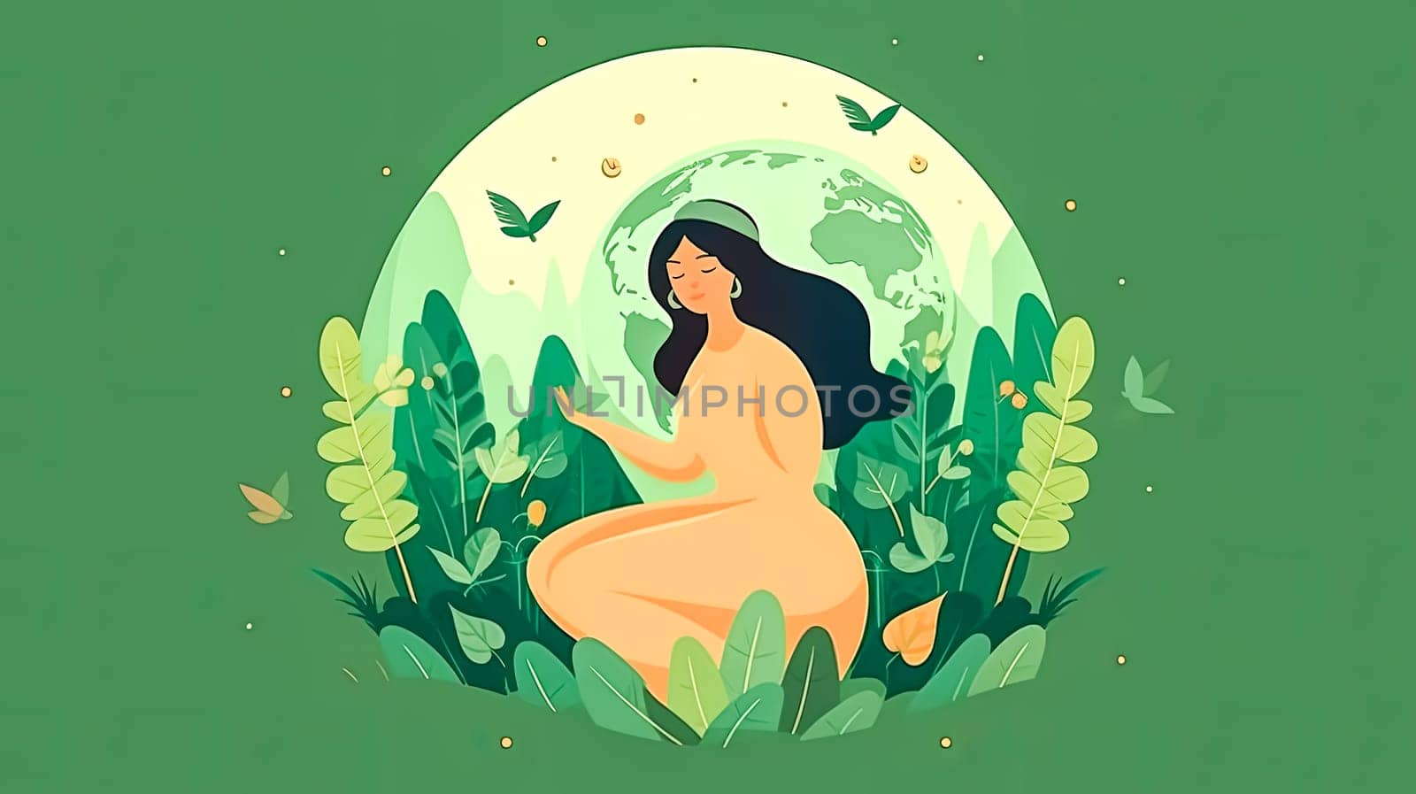 Green goddess, A girl as Mother Nature by Alla_Morozova93