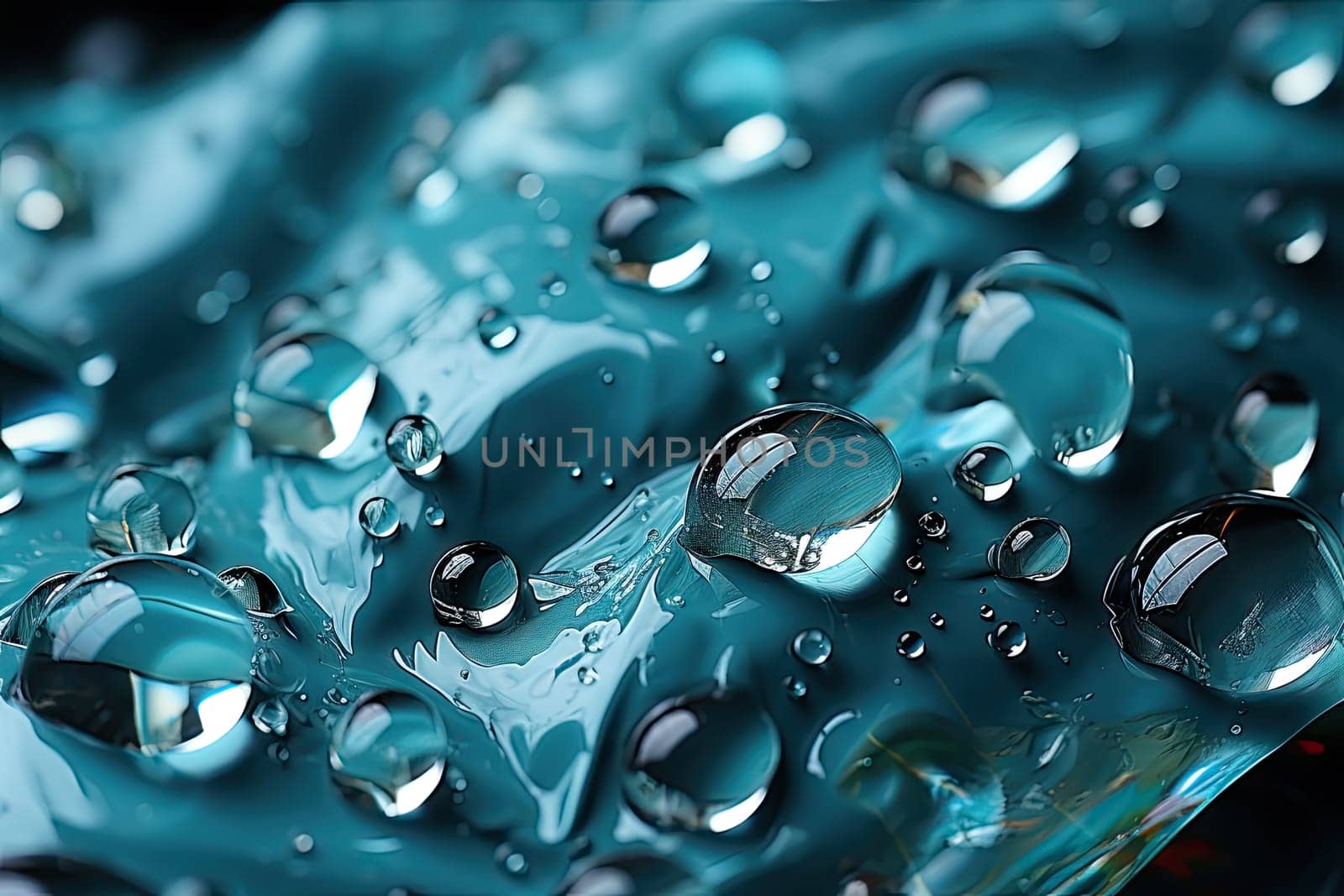 A Macro View of Glistening Water Droplets on a Transparent Plastic Container Created With Generative AI Technology