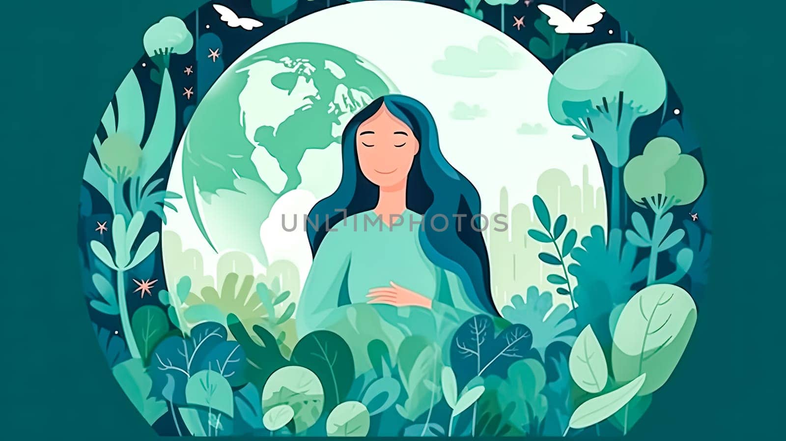 Green goddess, A girl as Mother Nature by Alla_Morozova93