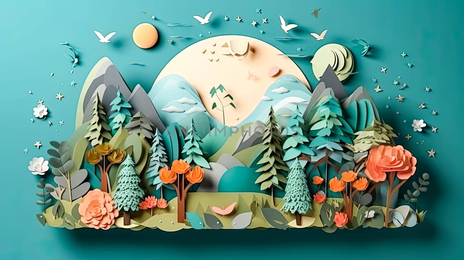 Earth adorned with trees and grass, a vibrant illustration of nature by Alla_Morozova93