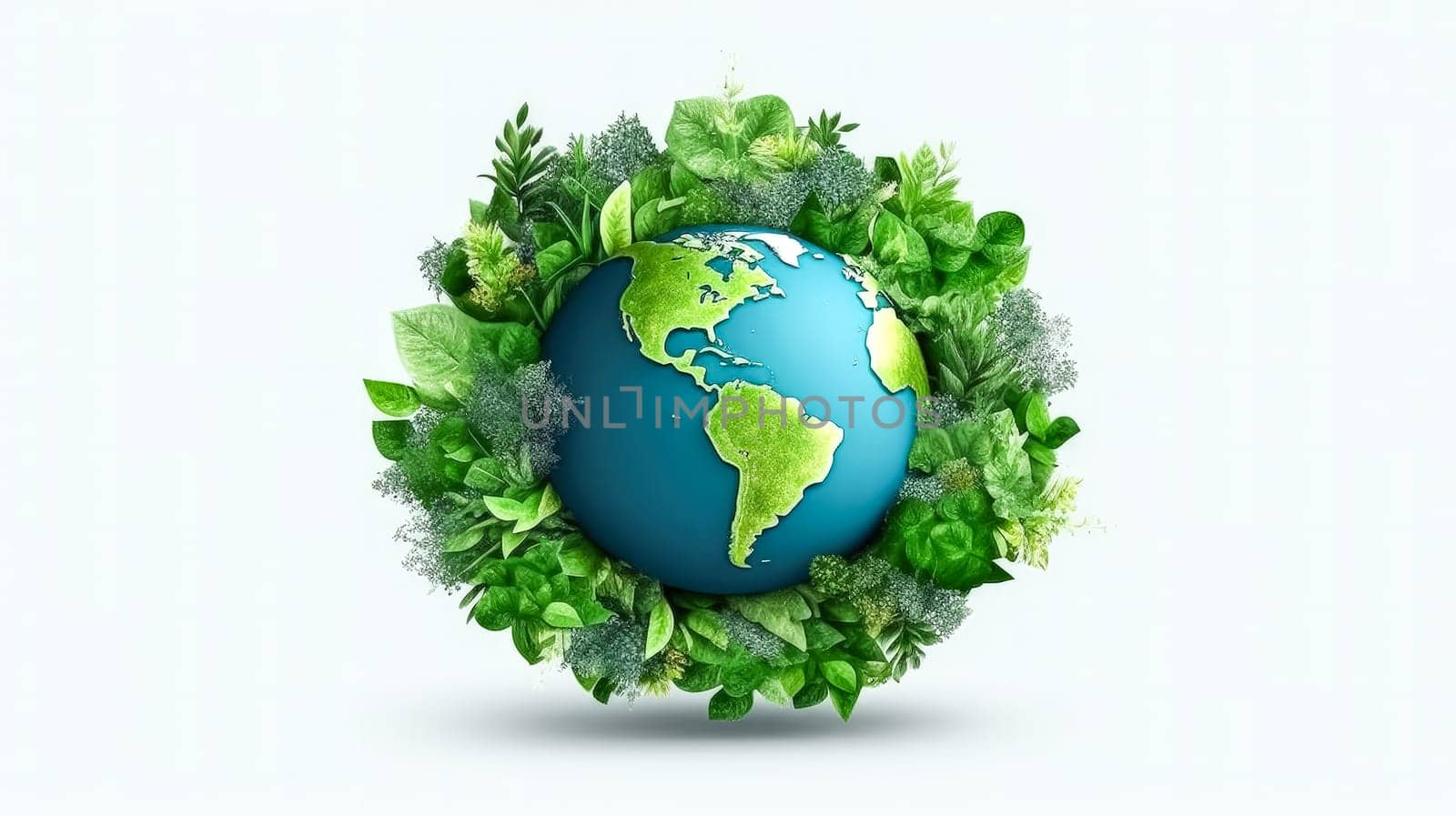 Green mosaic planet, Earth adorned with trees and grass, a vibrant illustration of nature thriving a joyous scene for Earth Day festivities