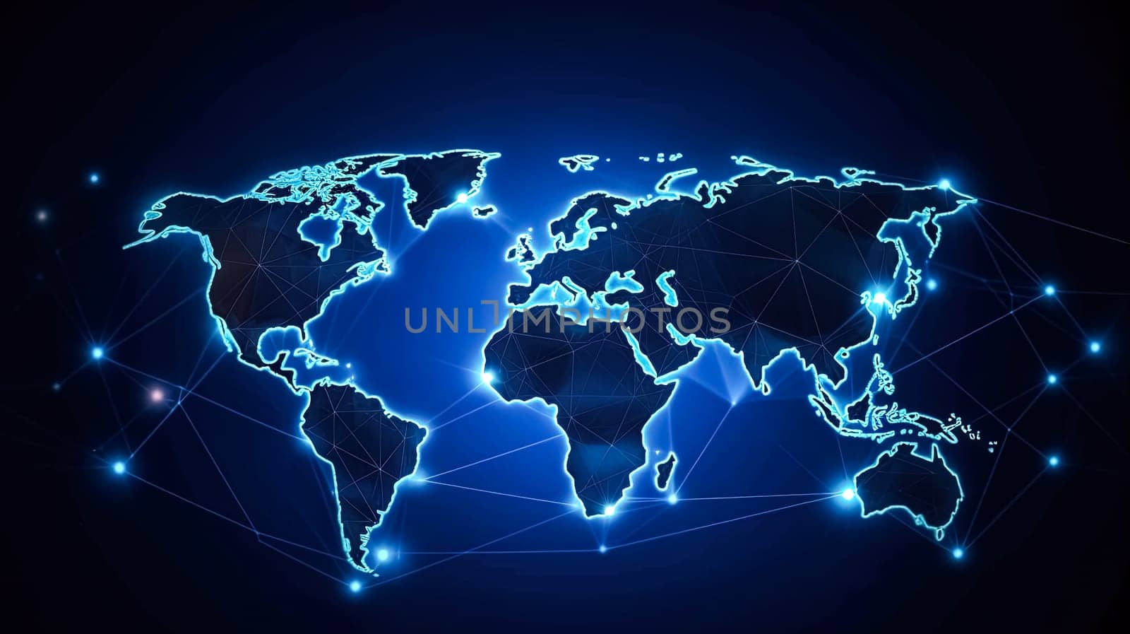 Map of light, Neon world radiates energy saving unity an impactful illustration inspiring collective action for a more sustainable and eco friendly planet