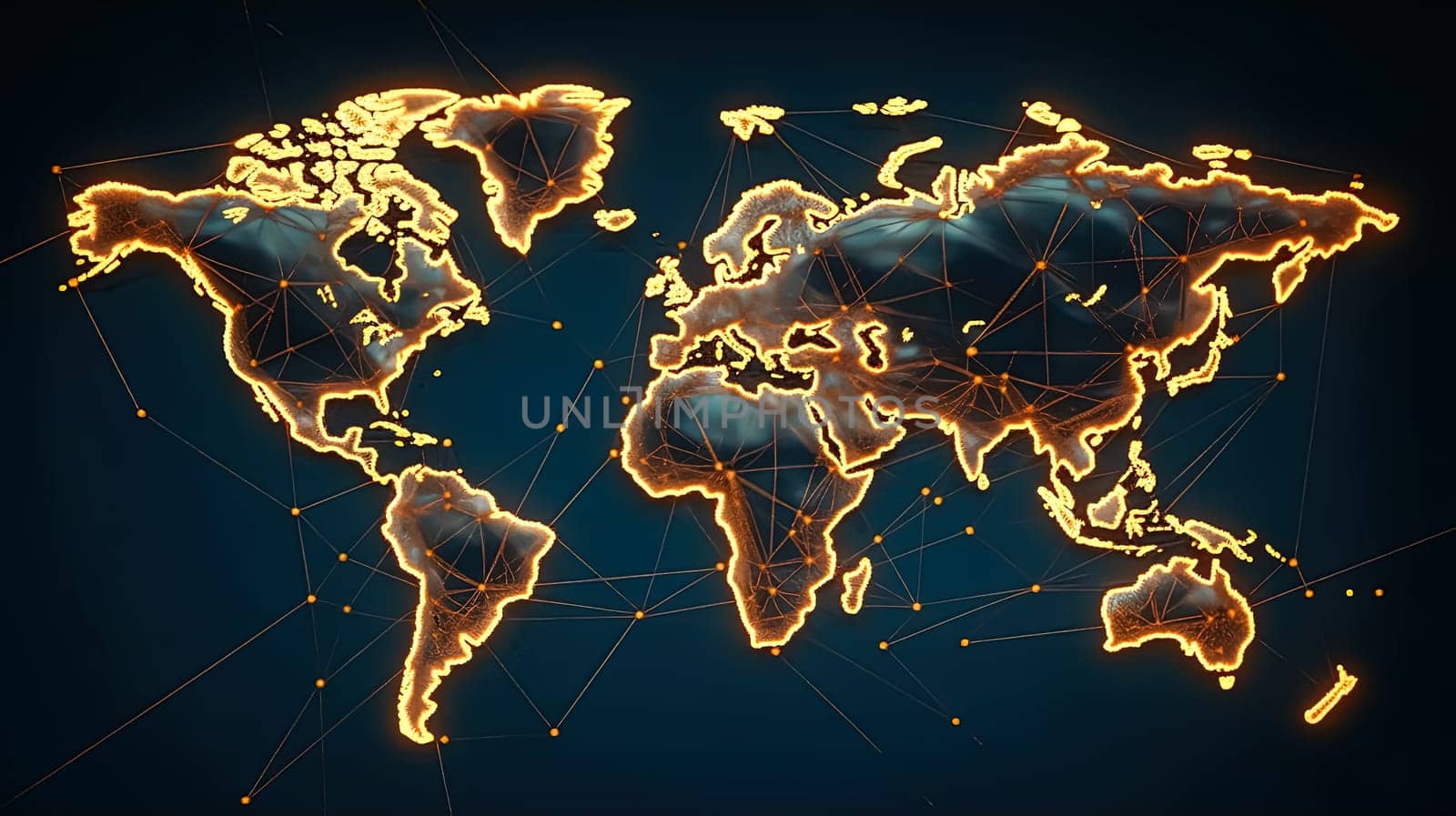 Neon Earth glow, Map shines with energy saving brilliance a vivid portrayal symbolizing the global dedication to a sustainable and efficient future