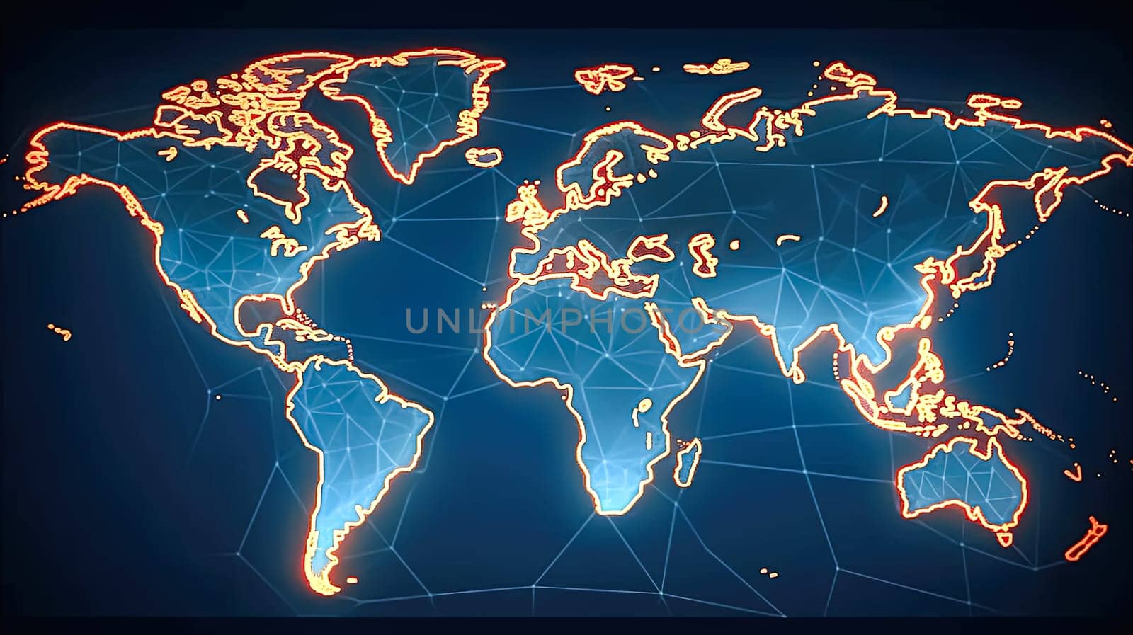 World map illuminated a dynamic illustration by Alla_Morozova93