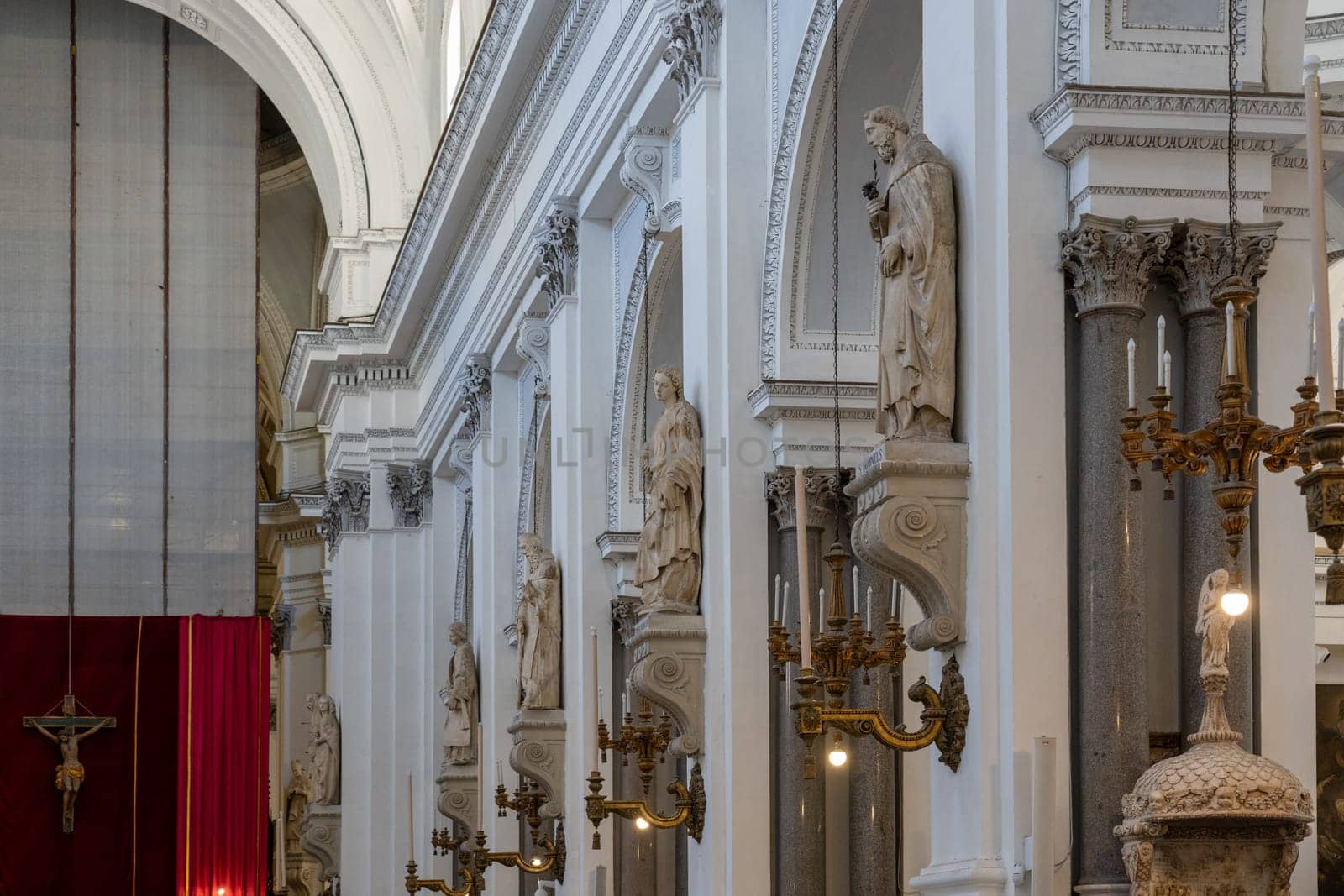 Palermo, Italy - July 20, 2023: Inside of Palermo Cathedral in the historic city center.