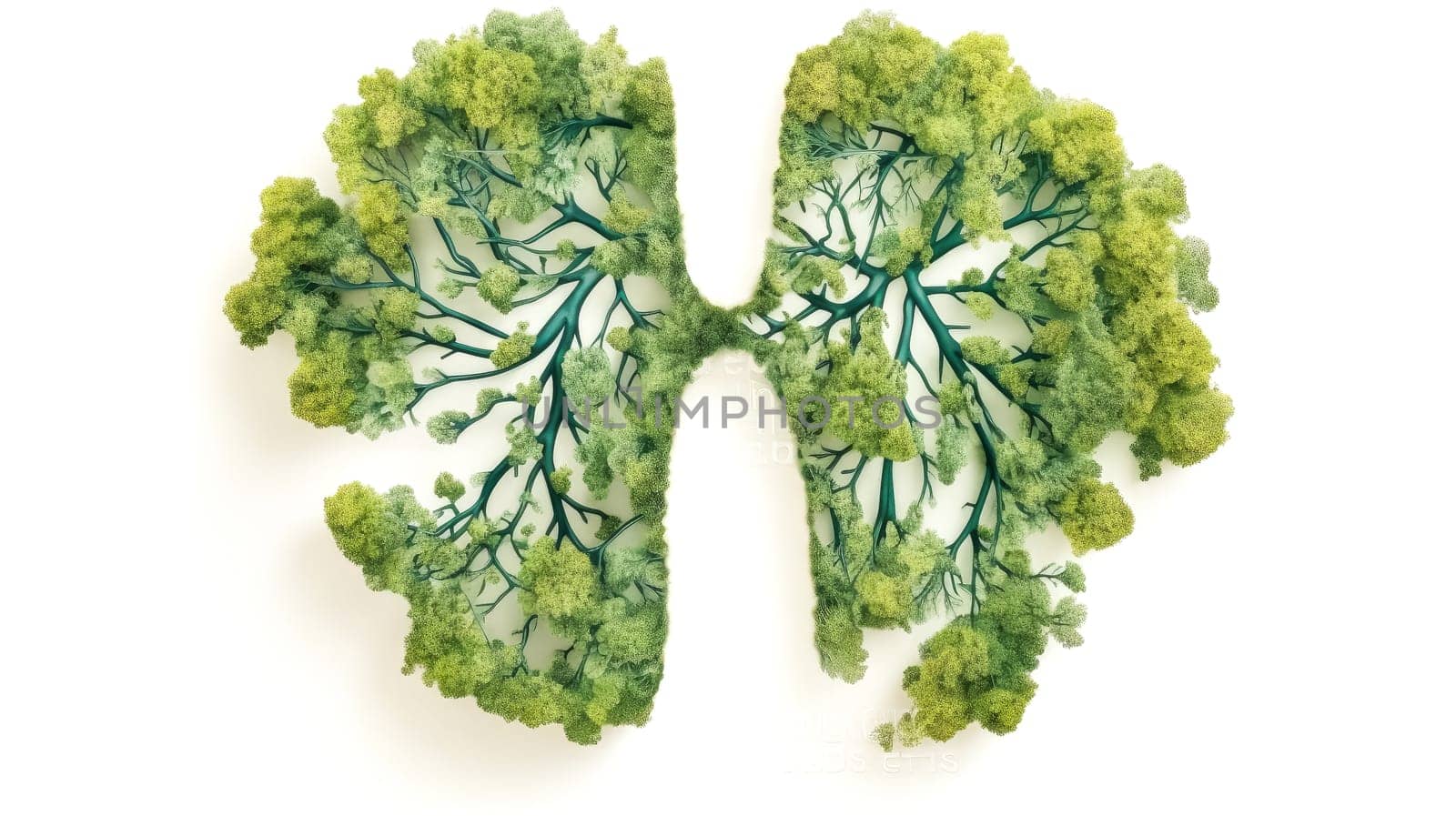 Breath of life, Lungs taking the form of a tree, a poignant concept linking our respiratory health with the oxygen generating power of nature