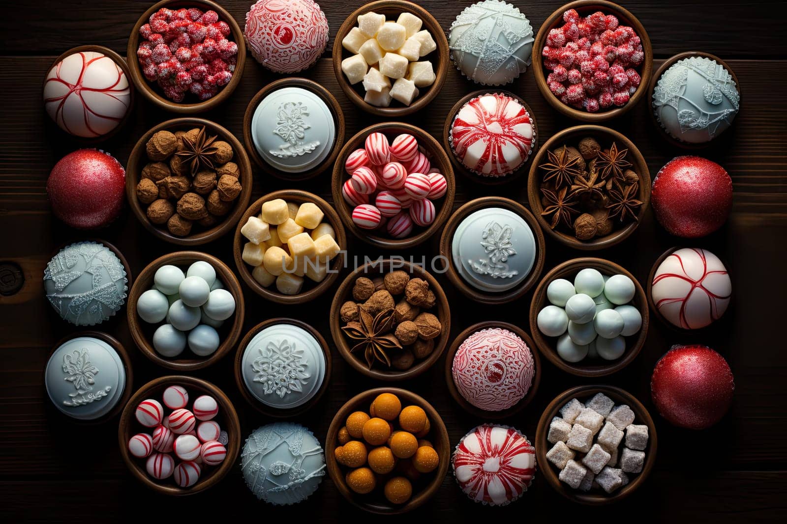A Table Overflowing with a Variety of Colorful Cupcakes and Sweet Candies
