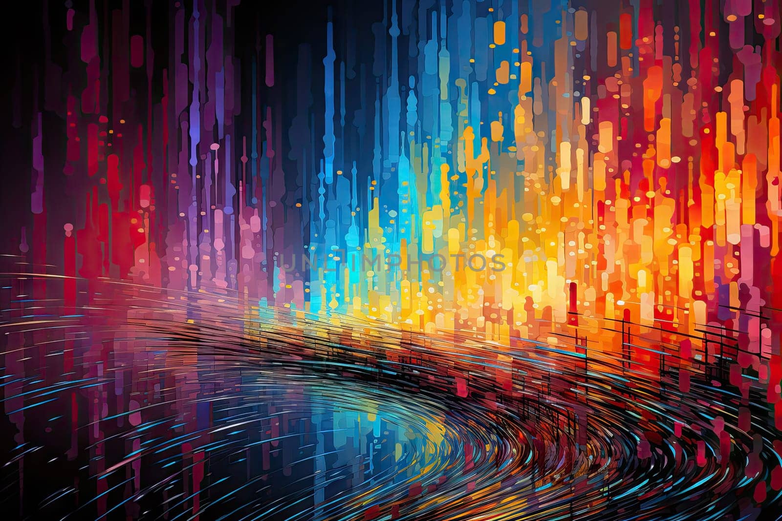 A colorful abstract background with lines and dots by golibtolibov