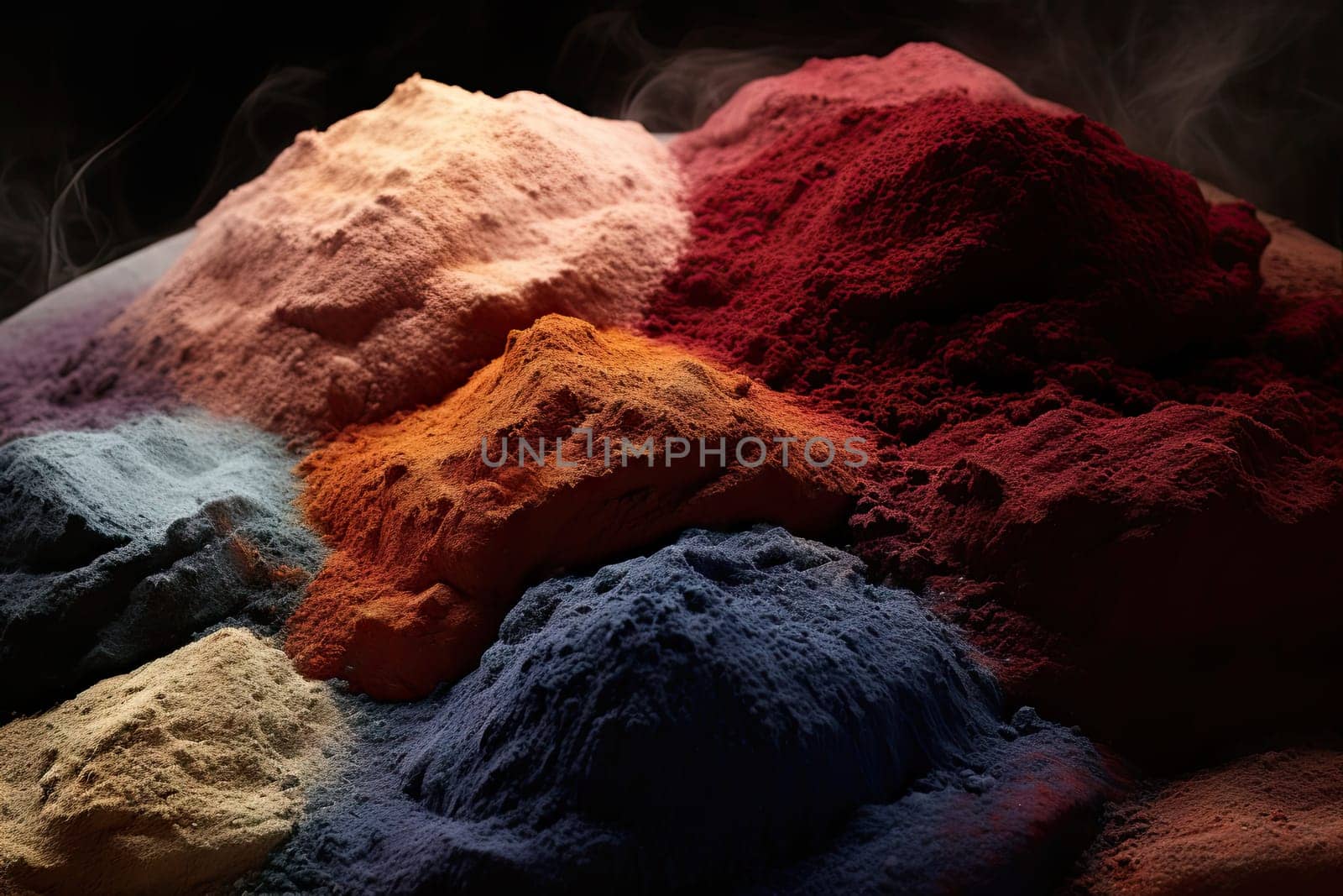 A Vibrant Stack of Colorful Powders Creates a Mesmerizing Display Created With Generative AI Technology