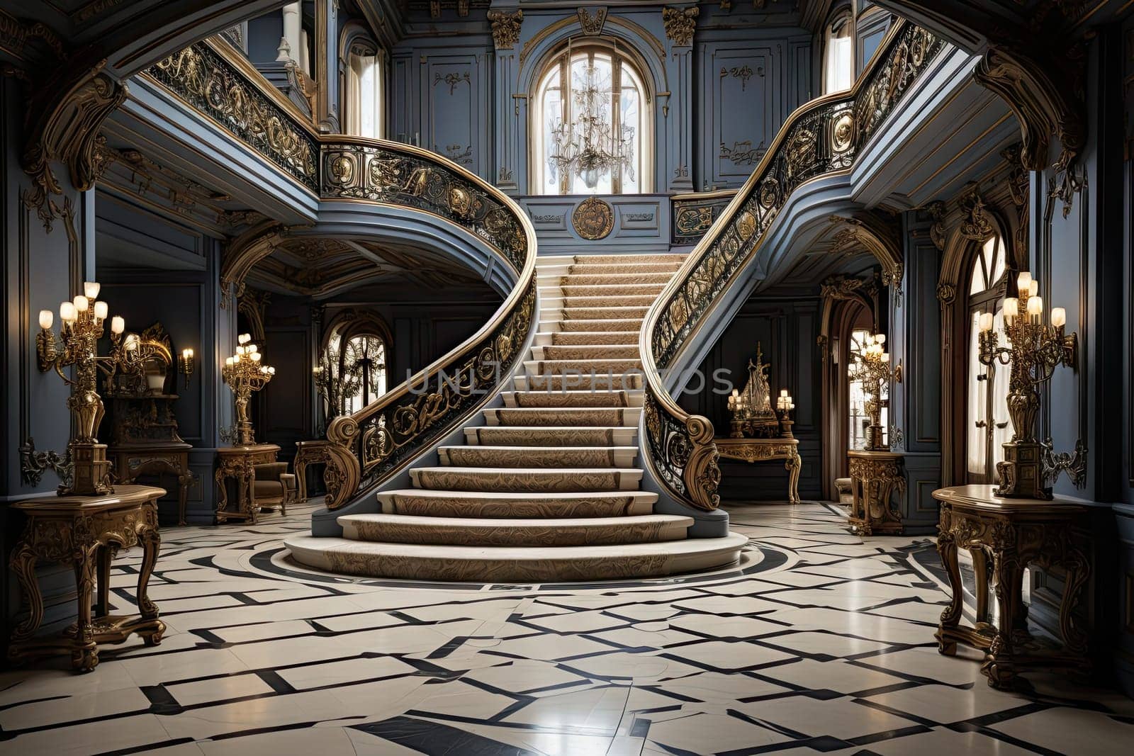 A large staircase in a very fancy looking building by golibtolibov