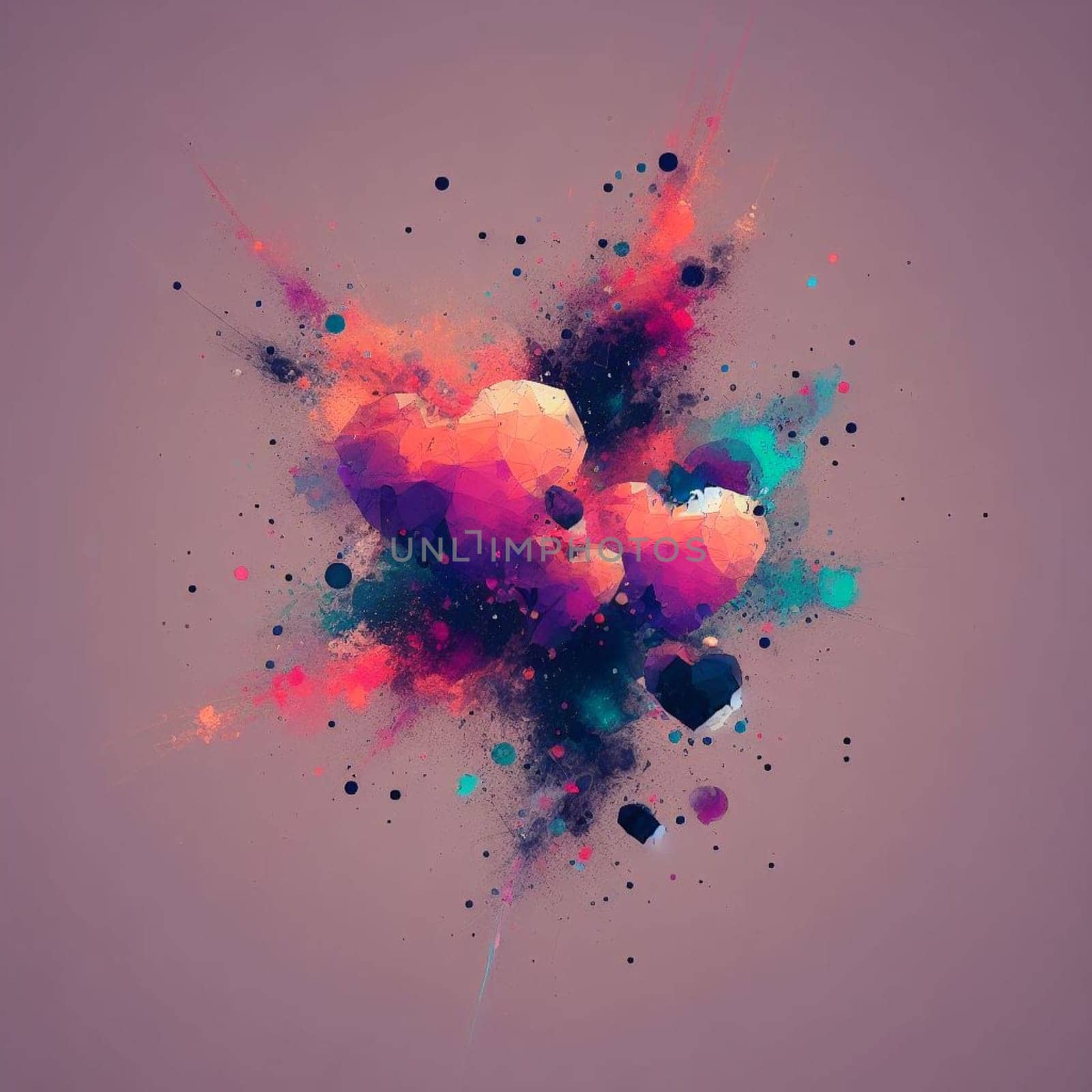 a color rendered a graphic heart - love concept by verbano