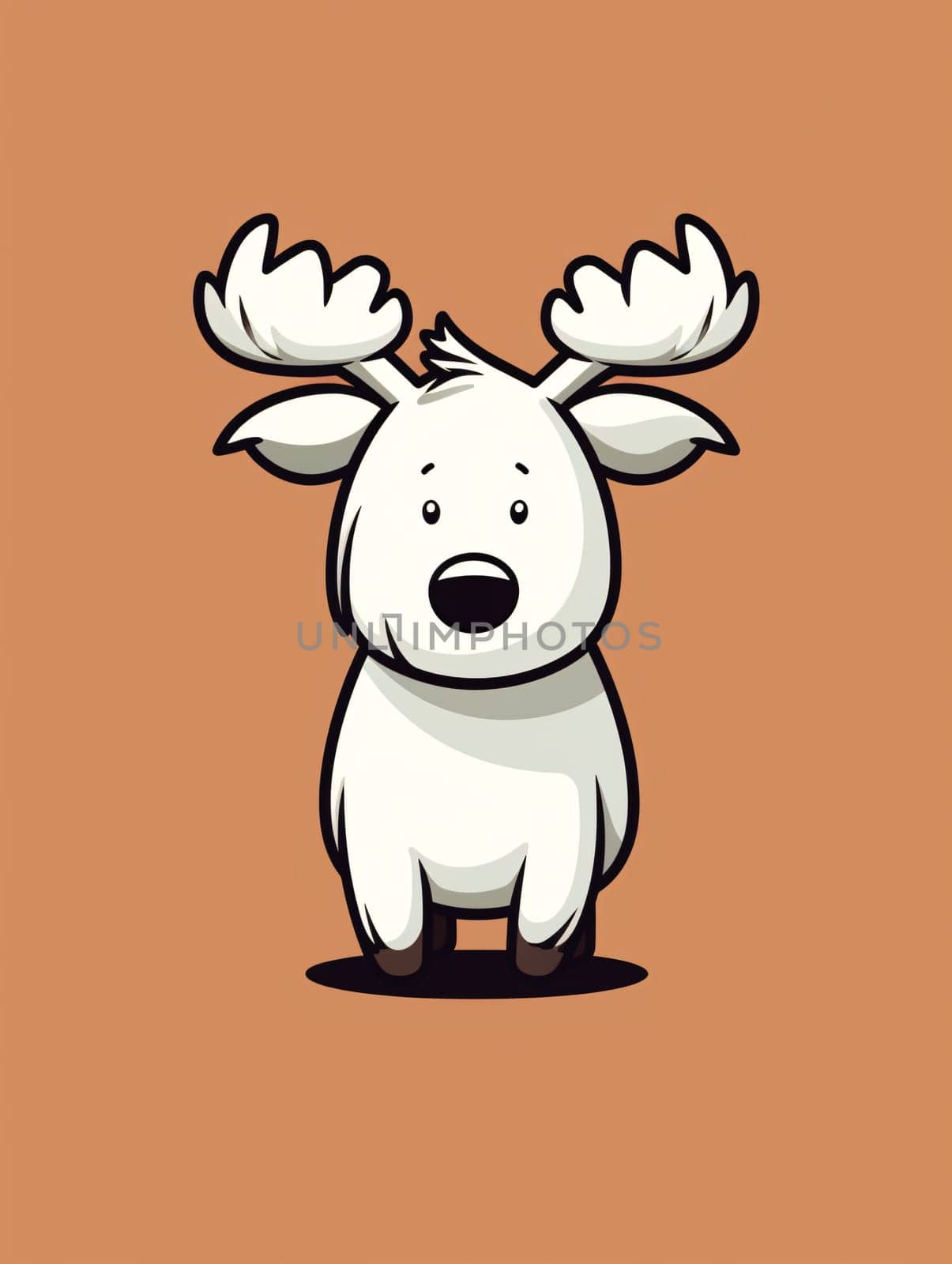 A cartoon illustration of a reindeer - Christmas related clipart - Generative AI