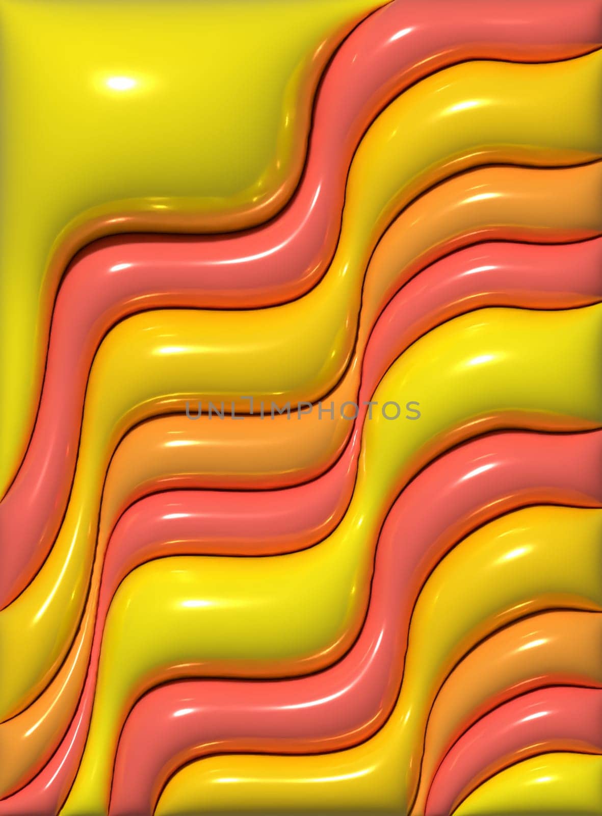 Abstract background with various inflated figures, 3D rendering illustration by ndanko