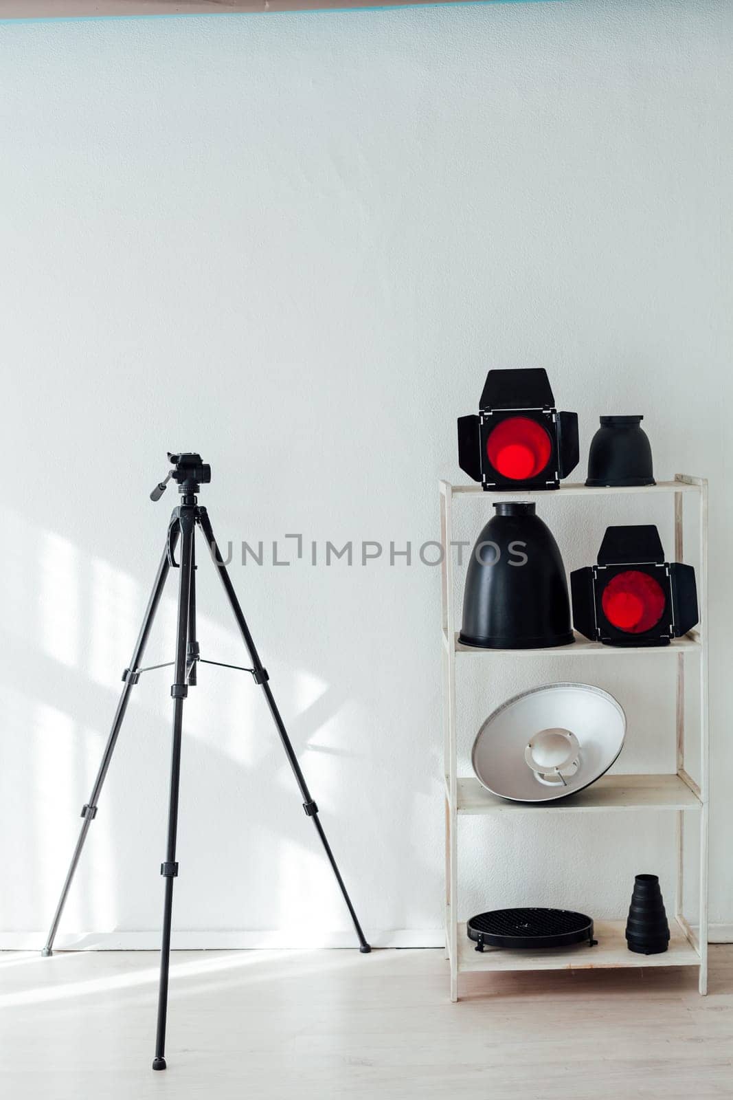 Photo studio equipment flash accessories photographer light by Simakov