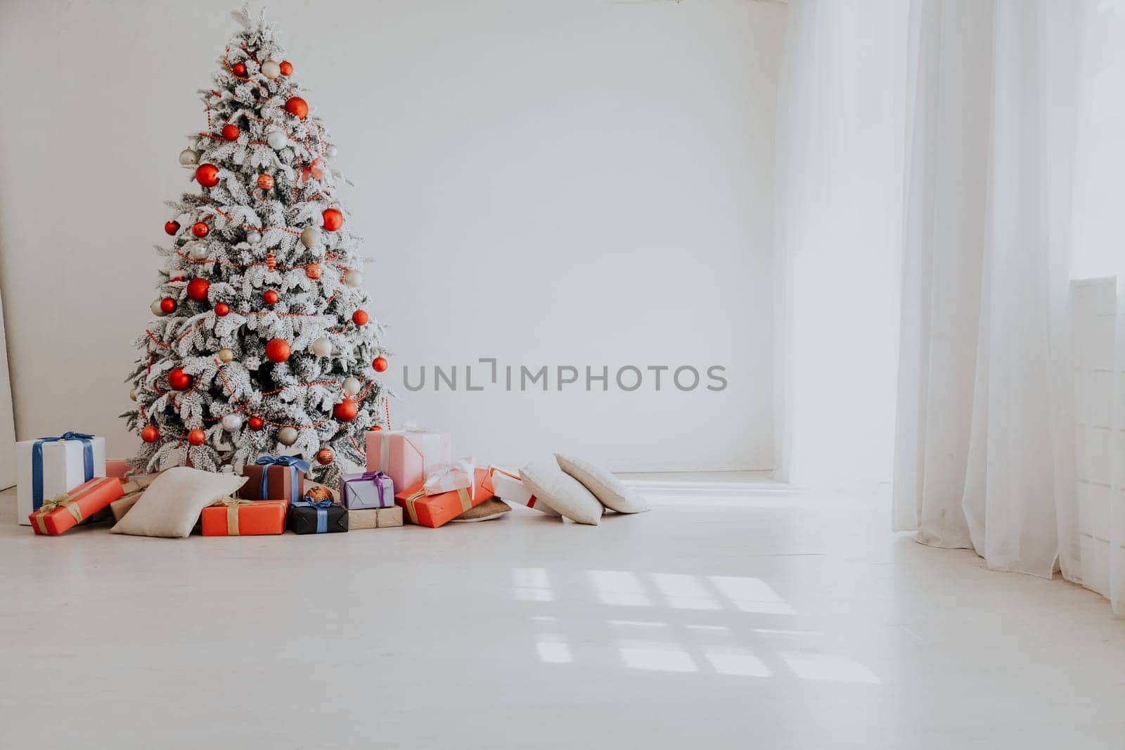 Merry Christmas tree gifts new year House Interior by Simakov