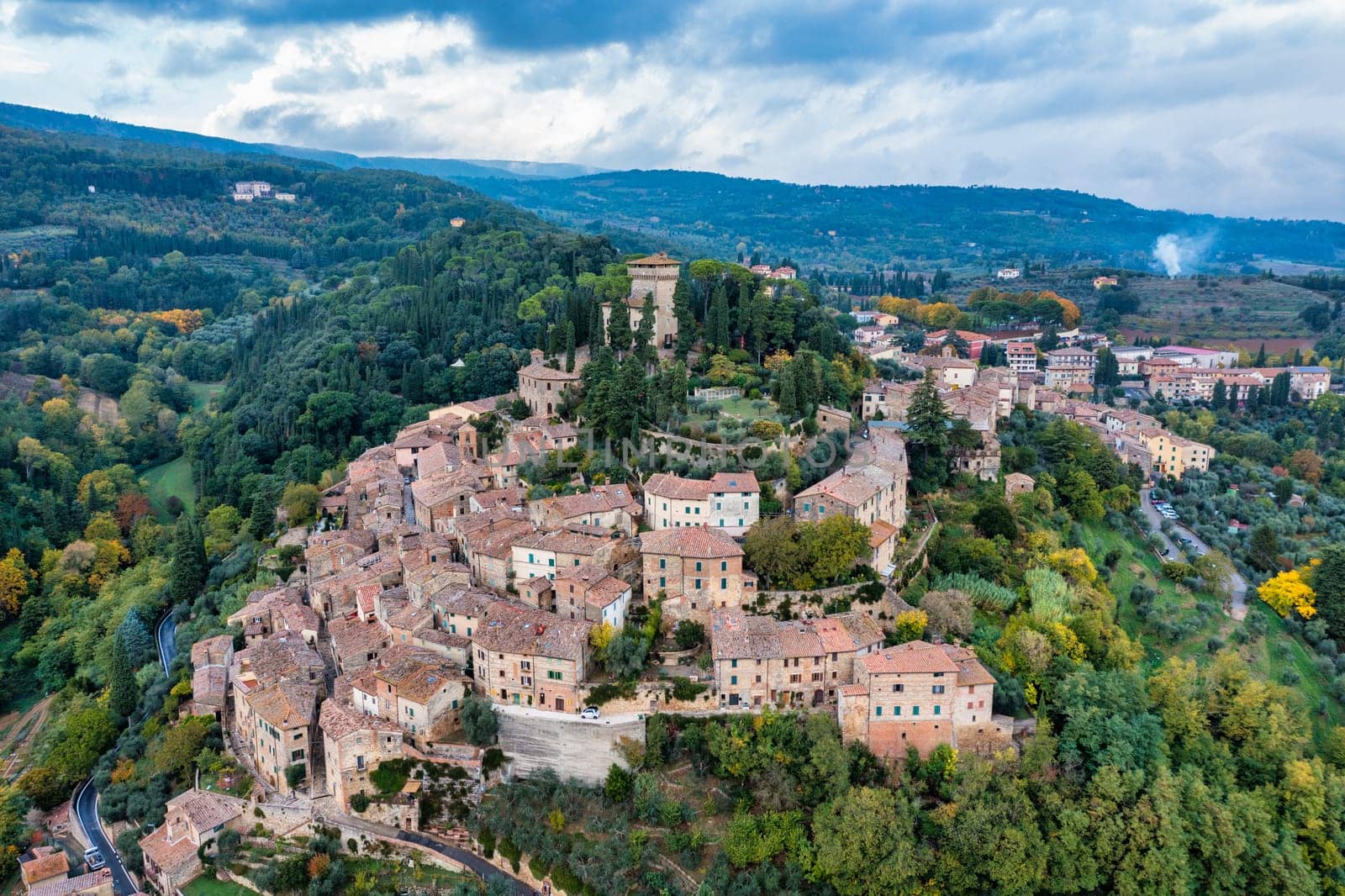 Cetona, Travel in Tuscany, Italy. Magnificent view of the ancient hilltop village of Cetona, Siena, Italy.