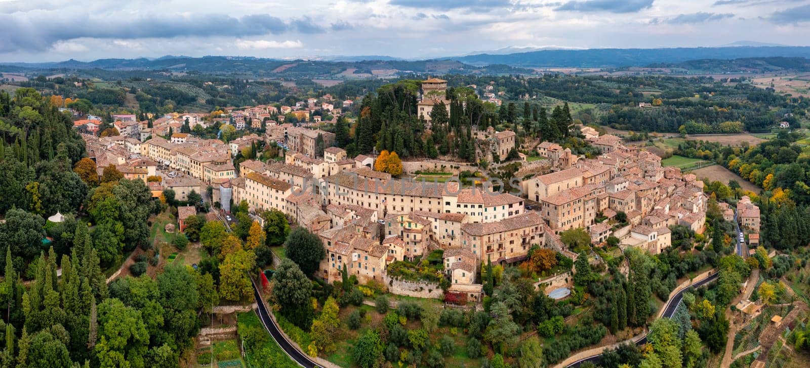 Cetona, Travel in Tuscany, Italy. Magnificent view of the ancient hilltop village of Cetona, Siena, Italy.