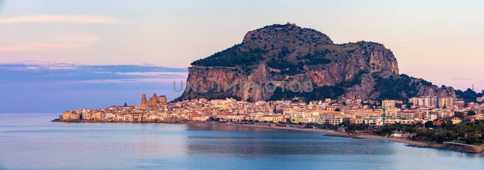 Cefalu, medieval city of Sicily island, Province of Palermo, Italy. Cefalu is city in Italian Metropolitan City of Palermo located on Tyrrhenian coast of Sicily, Italy. 