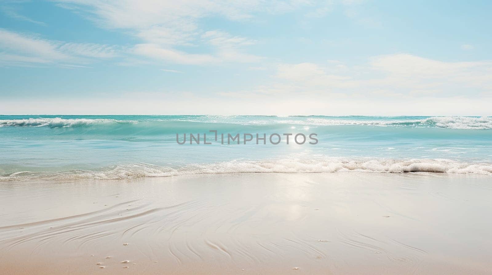 sea soft wave on the white sand beach by Andelov13