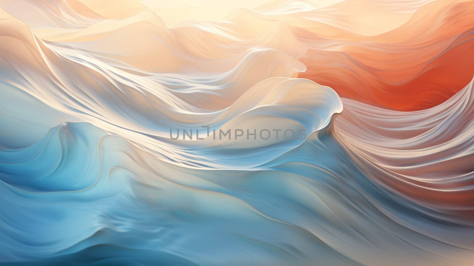 Barrel of bright colorful surfing ocean wave. Tropical background in sunset colors for sport activity with nobody on image. by Andelov13