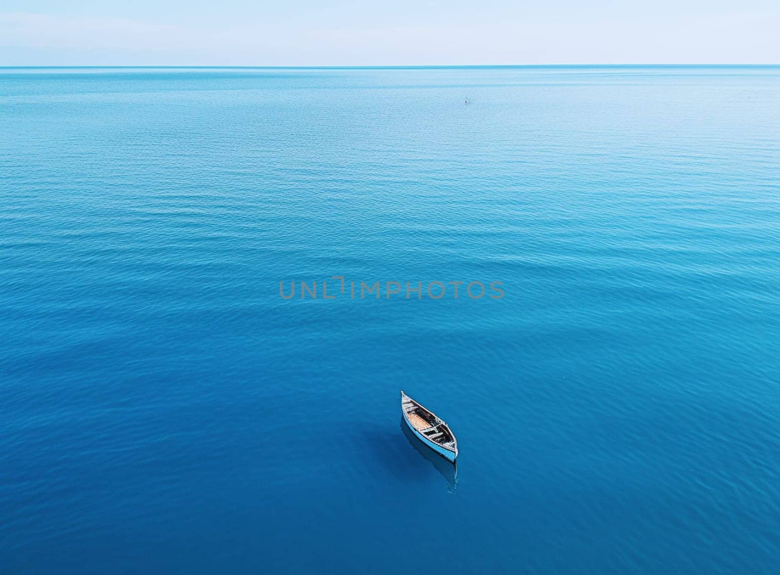 Aerial view boat parking on turquoise water. High quality photo