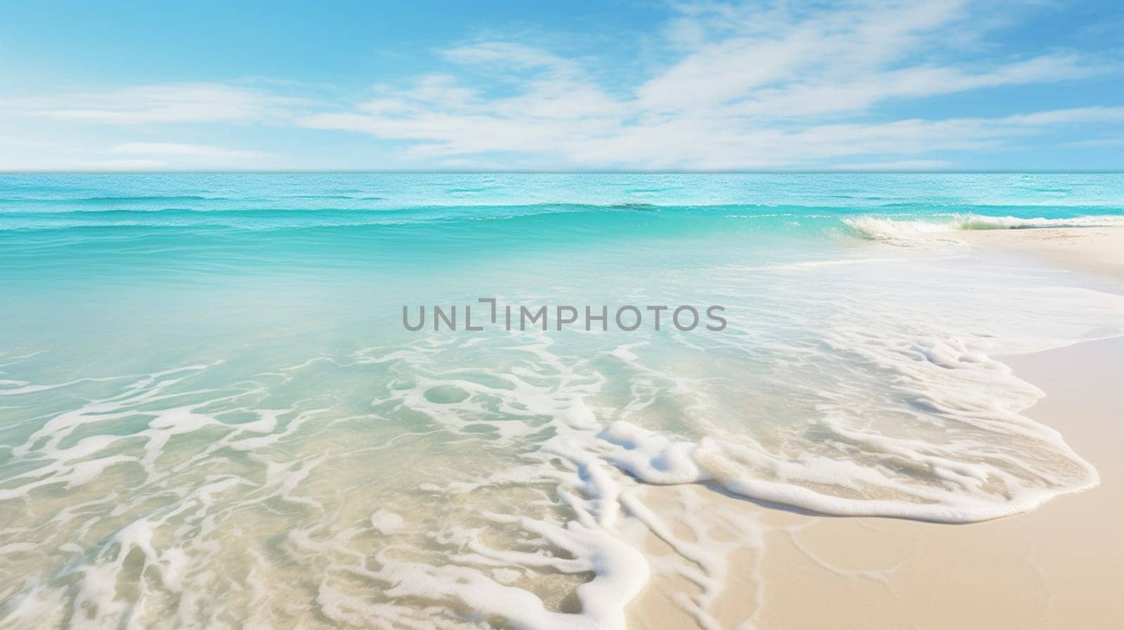 sea soft wave on the white sand beach. High quality photo
