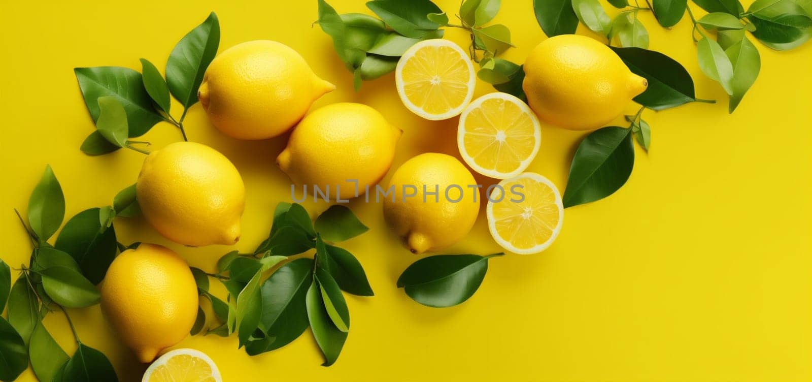 lemon fruit juicy juice natural close-up pattern background view vegetarian food concept bright yellow fresh lime slice summer organic nature healthy. Generative AI.