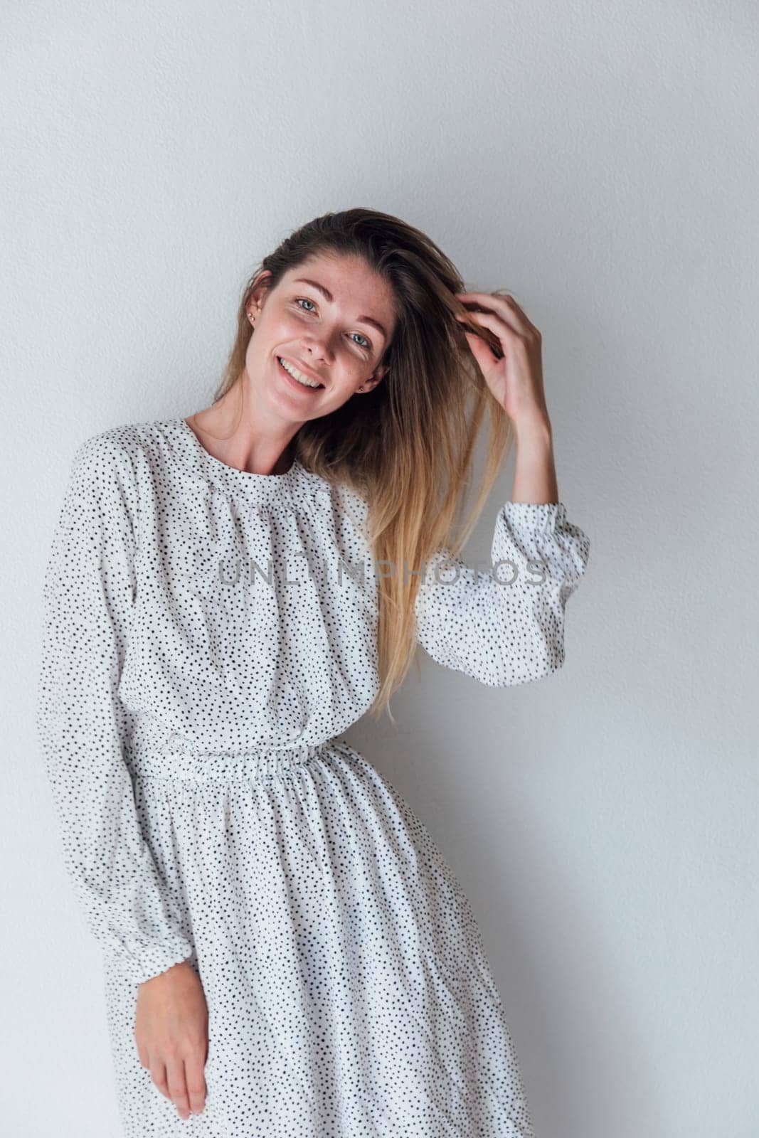 woman on a light background in the studio