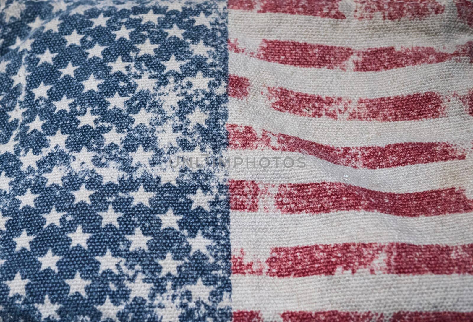 USA flag in grunge style. Old texture. Old grunge vintage faded American flag