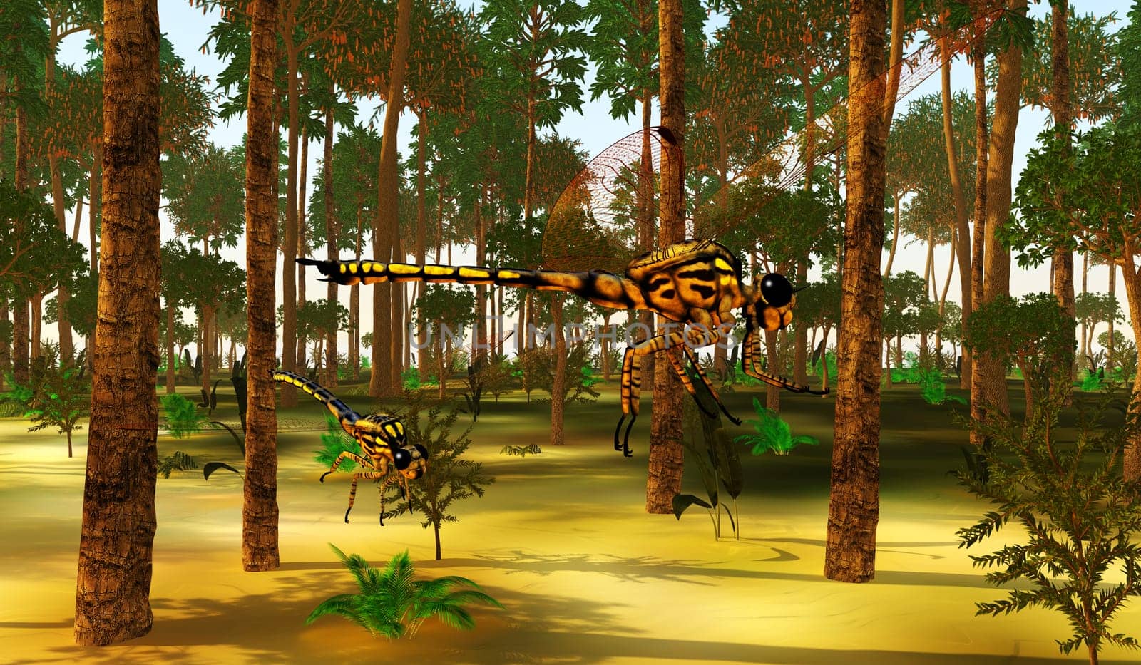 Meganeura Insects in Forest by Catmando