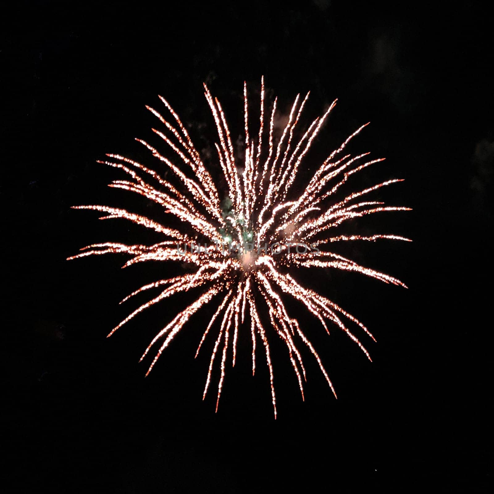 Circle explosion of real fireworks on black background for overlay blending mode by Rom4ek