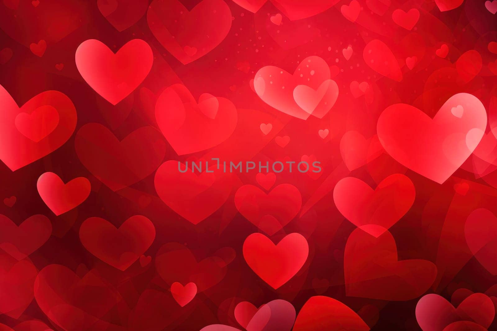 Red background with hearts for Valentine's Day or wedding. Abstract background with red hearts