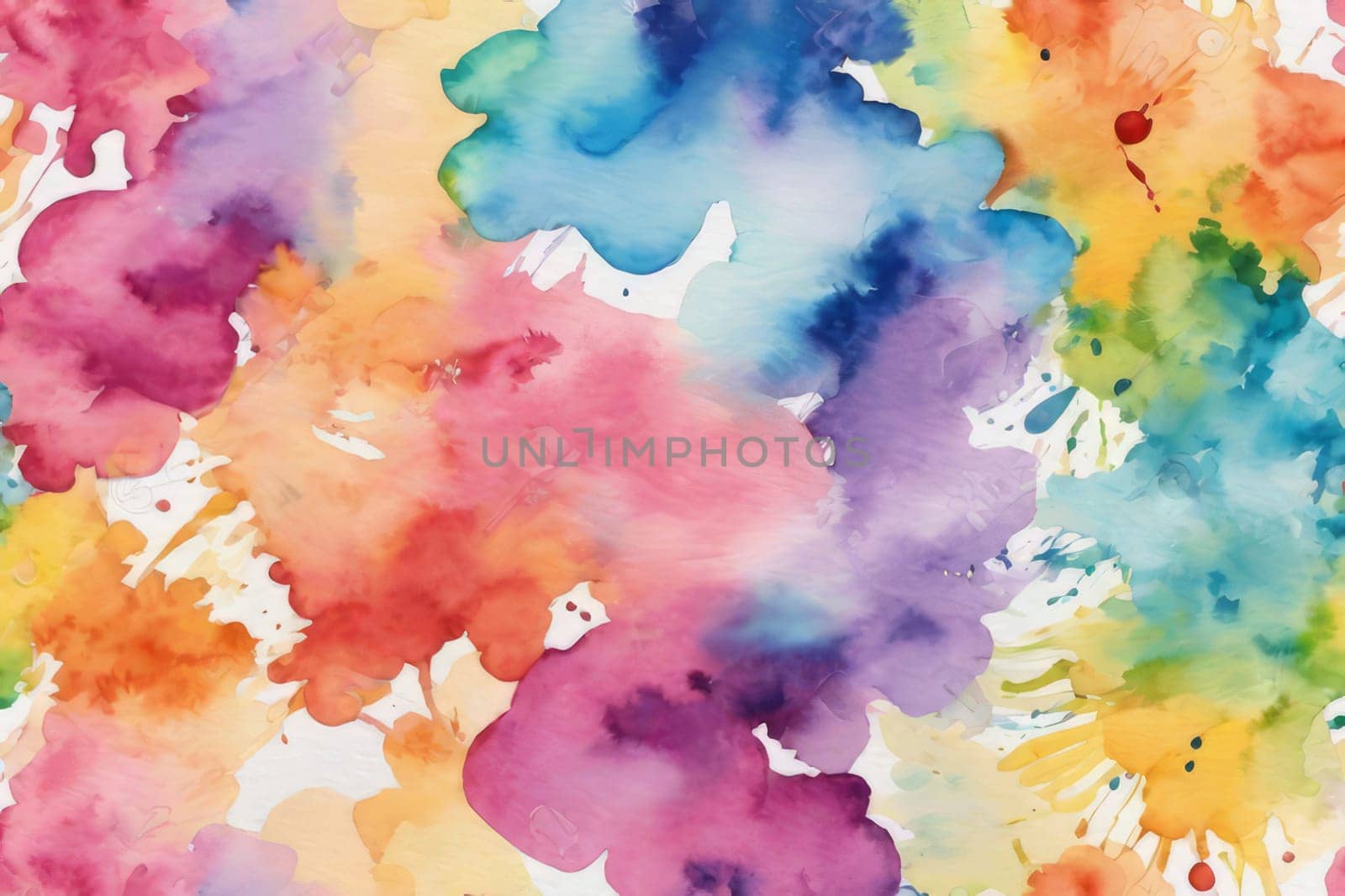 Abstract watercolor background in rainbow colors.