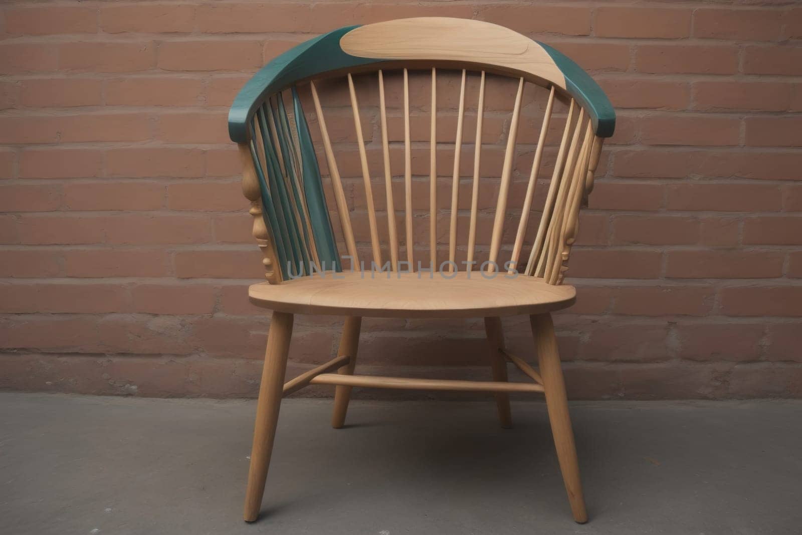 Wooden chair in the room. ai generative