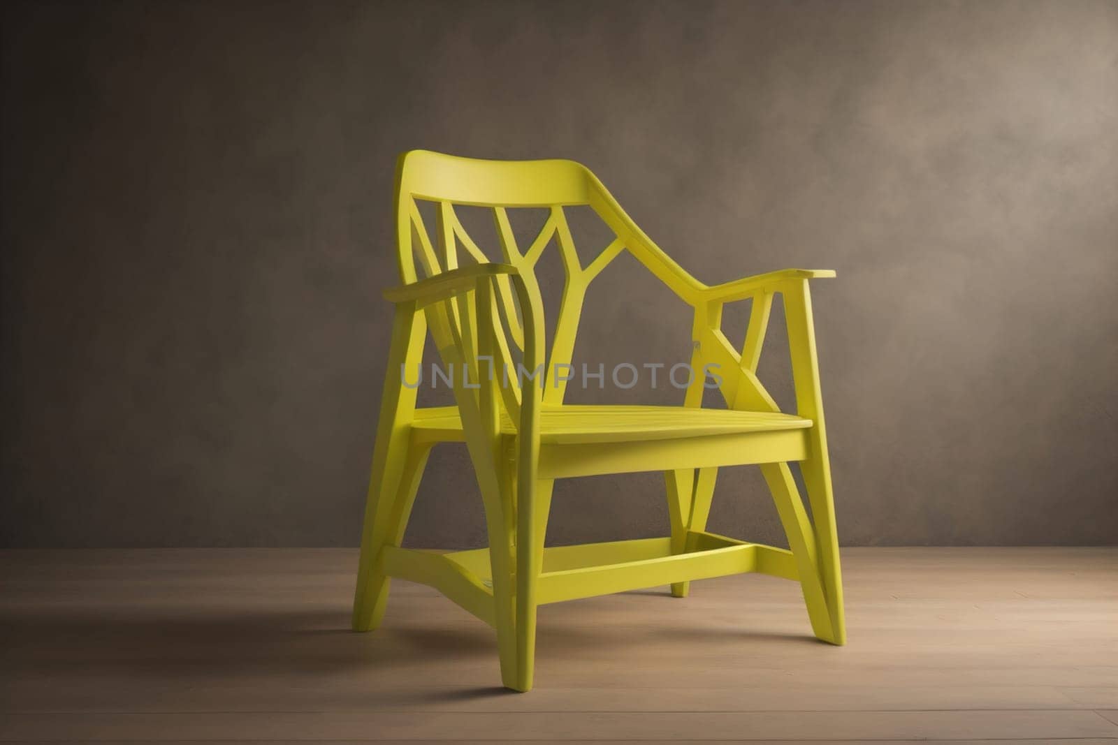 Wooden chair in the room. ai generative