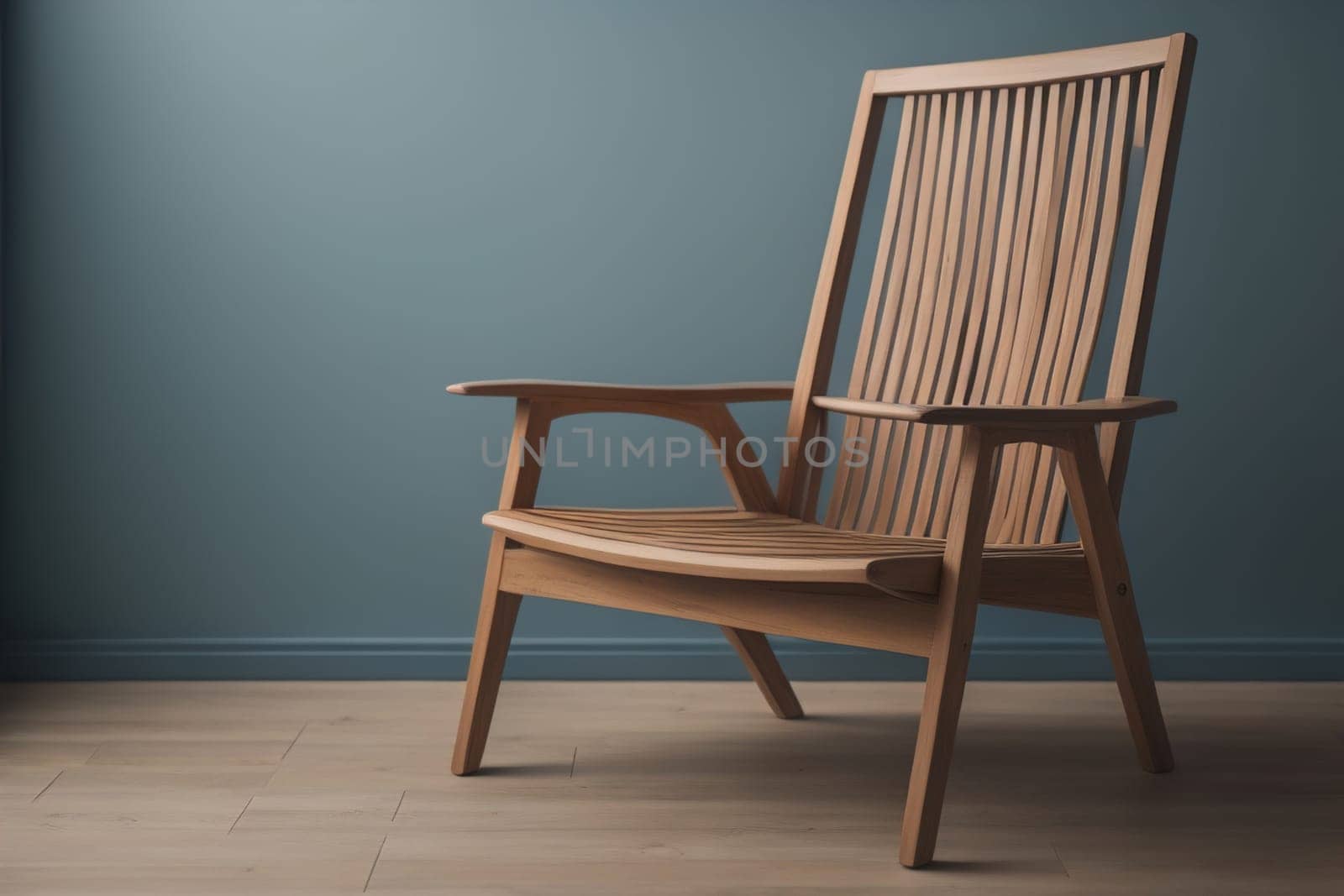 Wooden chair in the room. ai generative