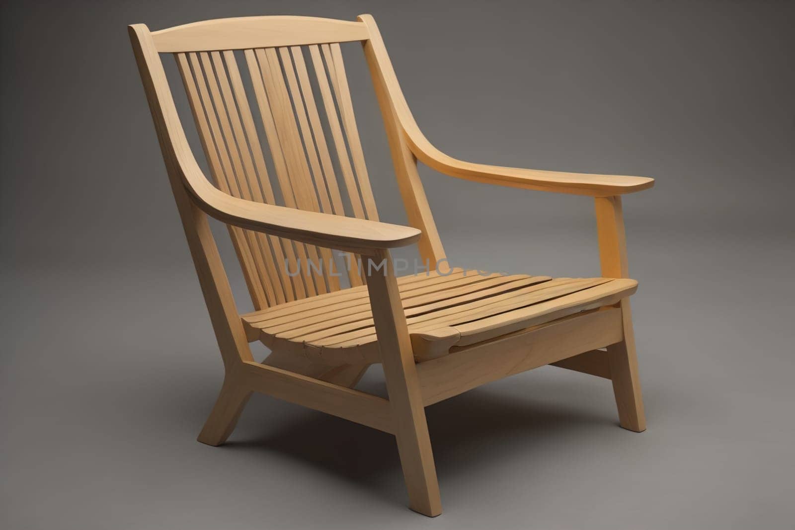 Wooden chair in the room. ai generative