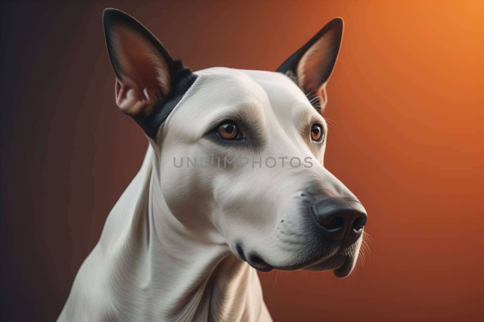 White labrador retriever dog portrait on a solid color background. Studio shot. generative ai
