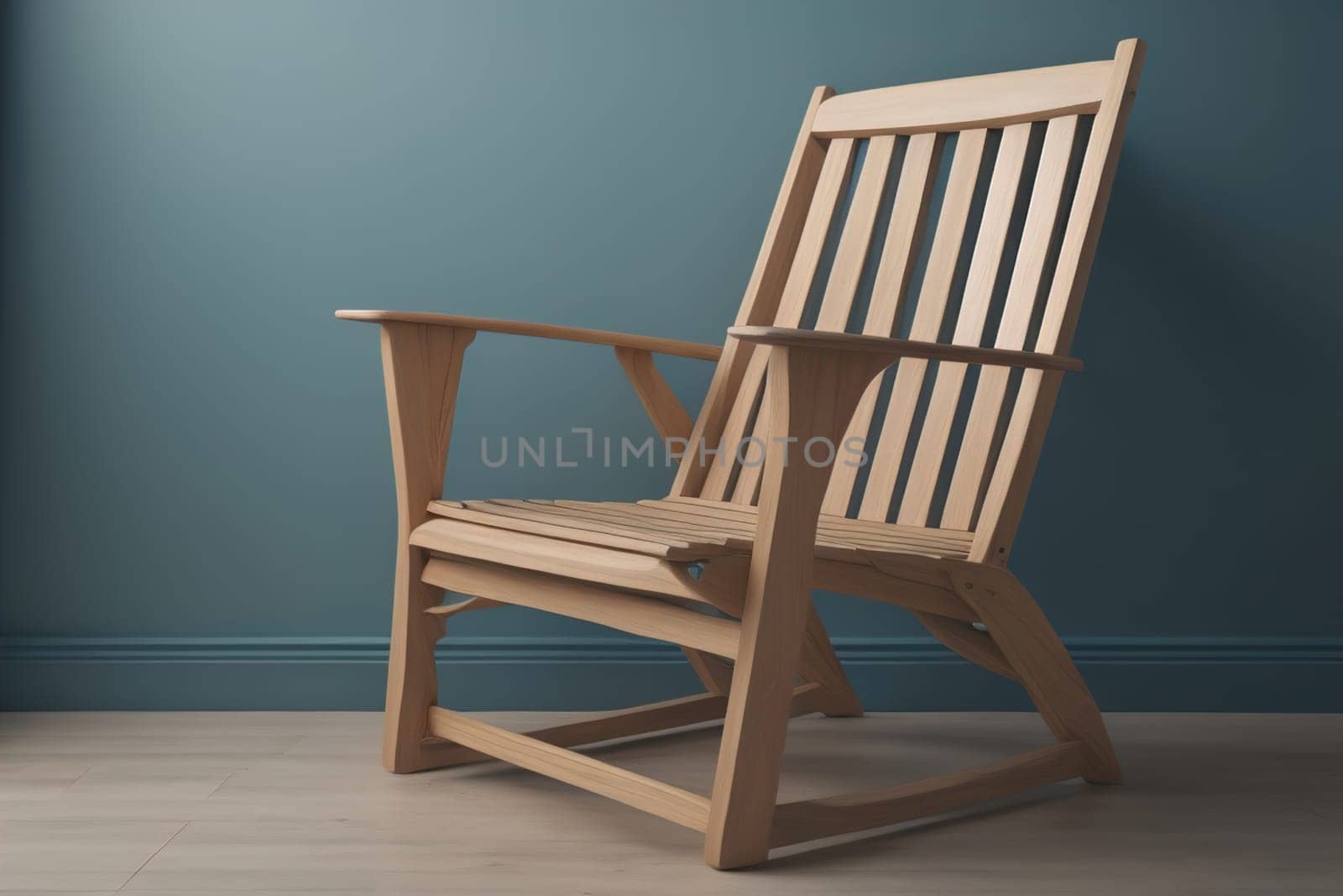 Wooden chair in the room. ai generative